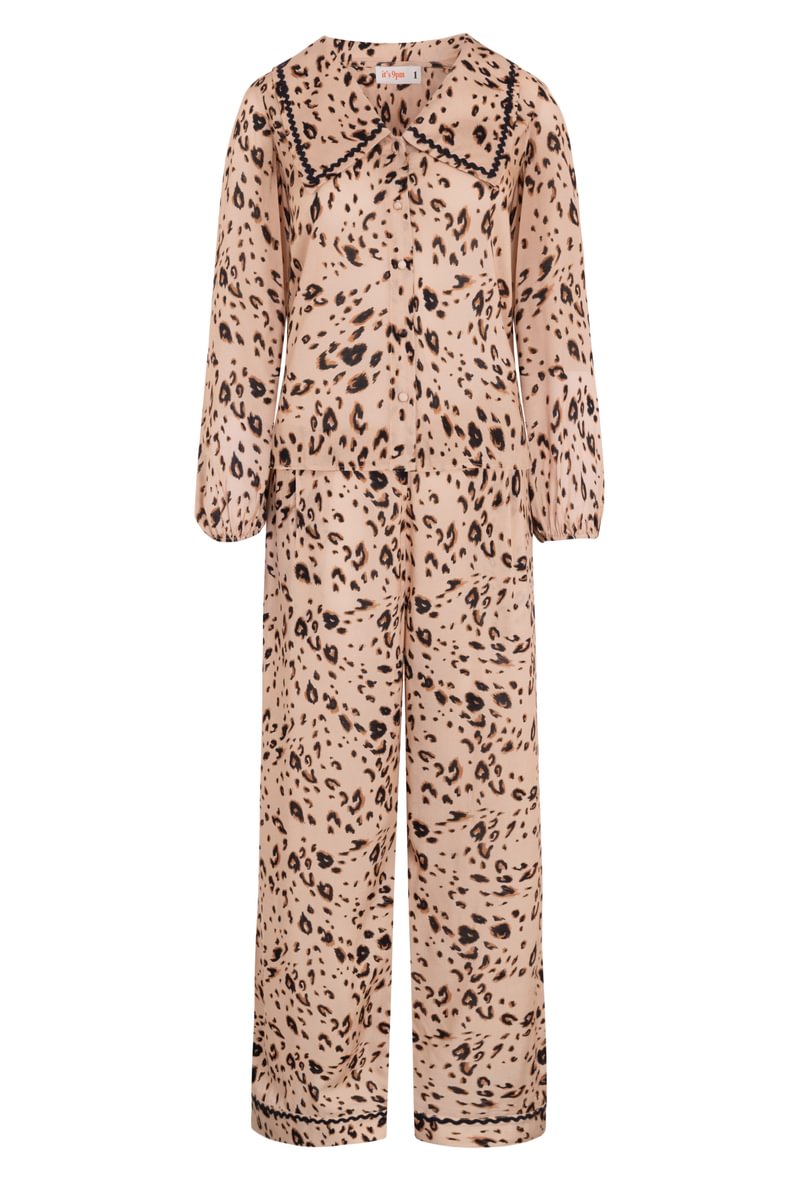 Frenchie leopard pyjama set