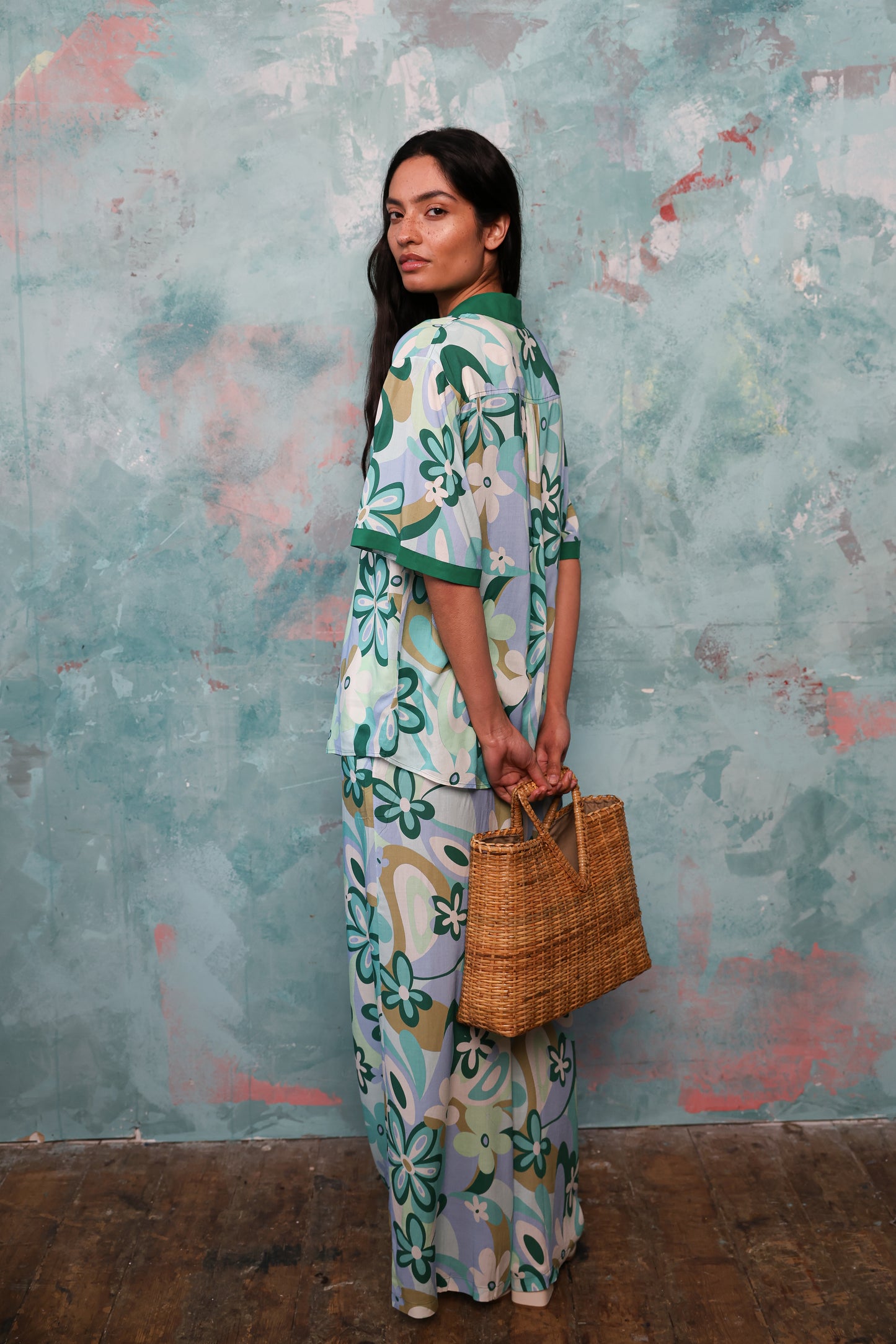 Antibes green floral set