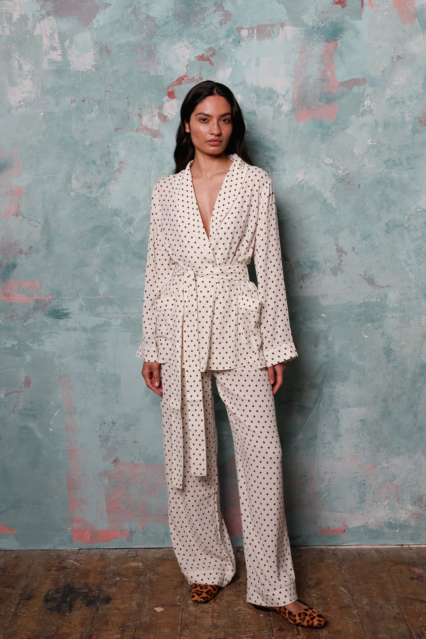 Rizzo Cream Polka Dot Smoking Suit Sample