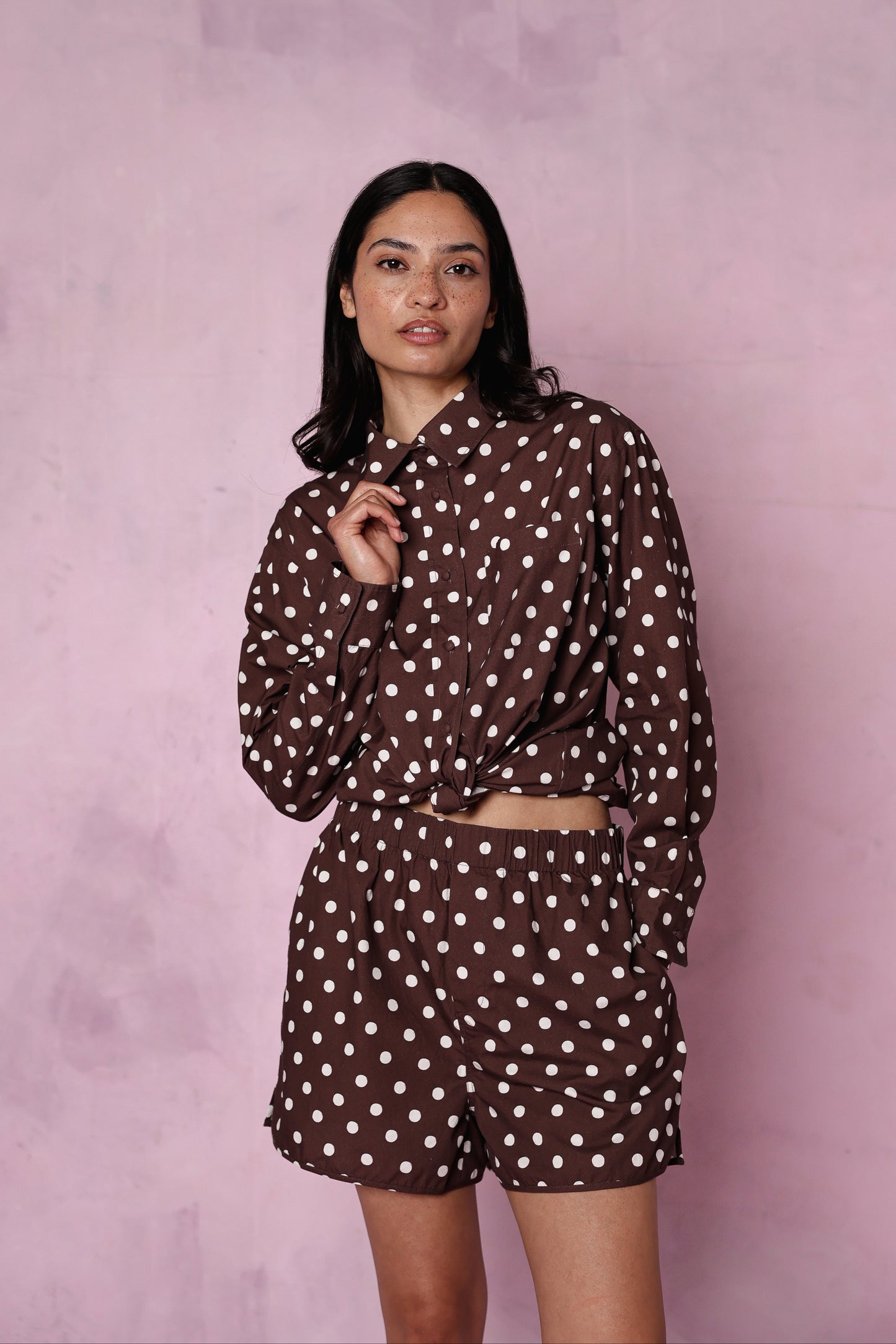 Jessie organic cotton brown set