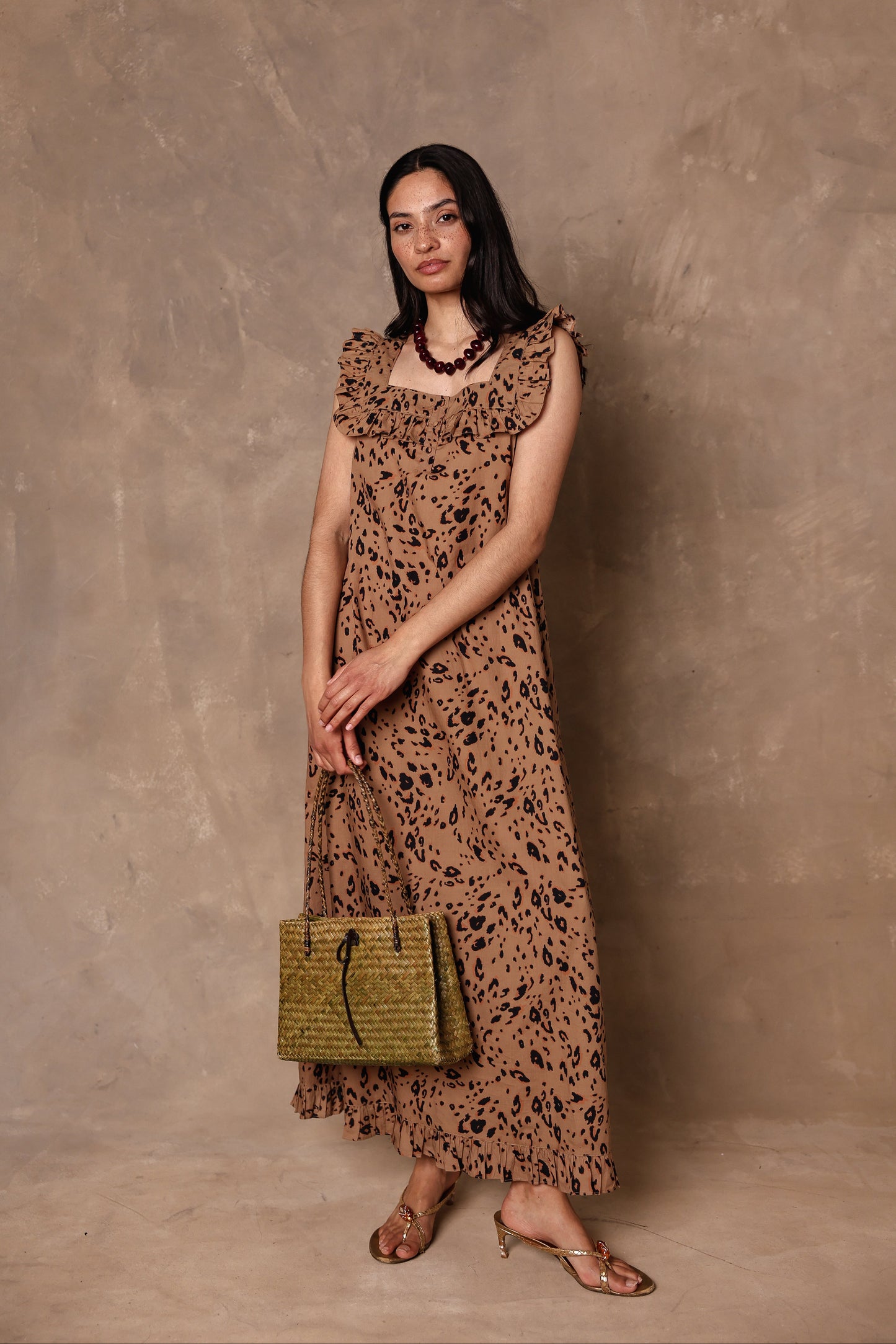 Lucinda organic cotton leopard dress
