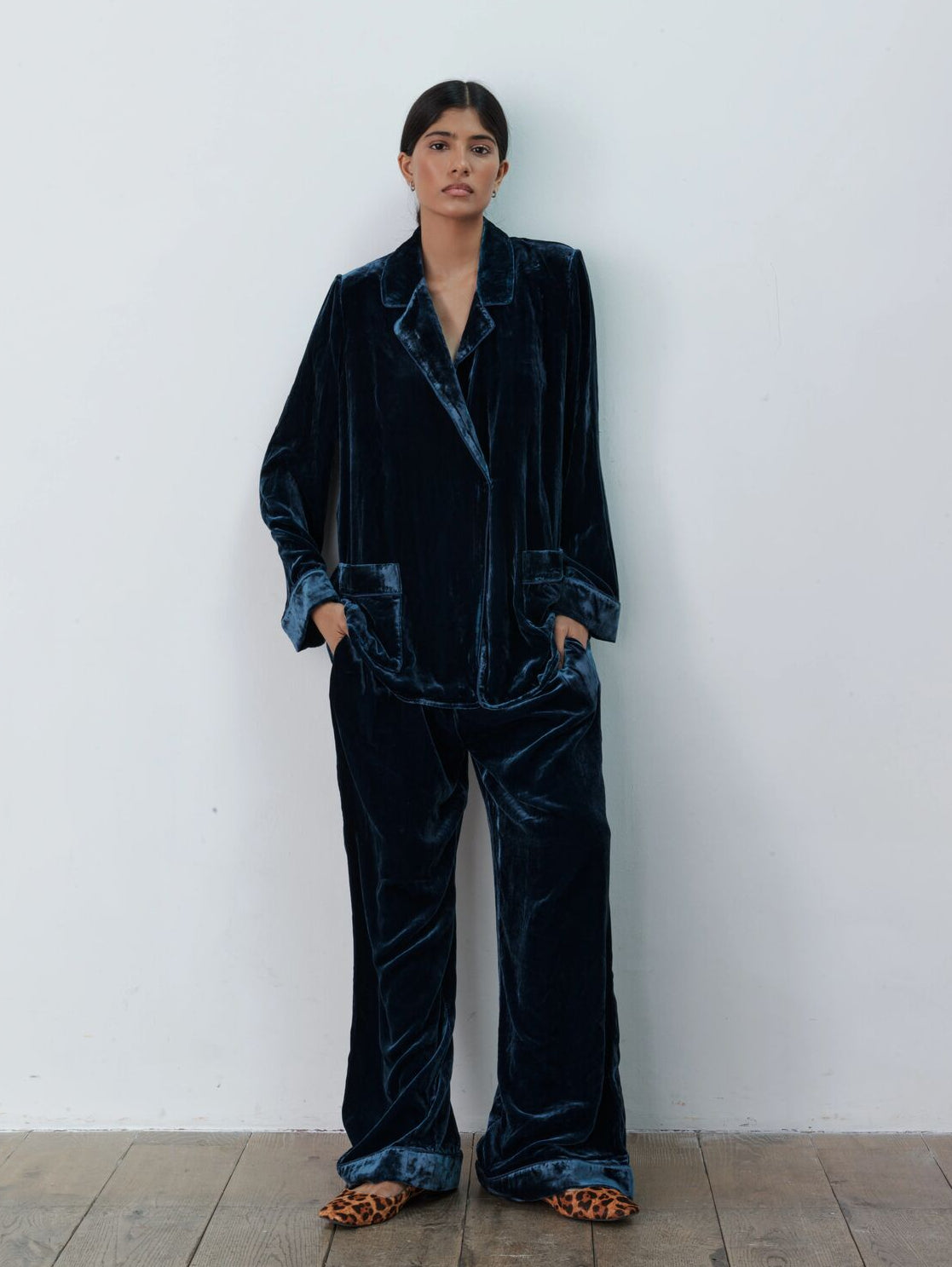 Pamela silk-velvet jacket