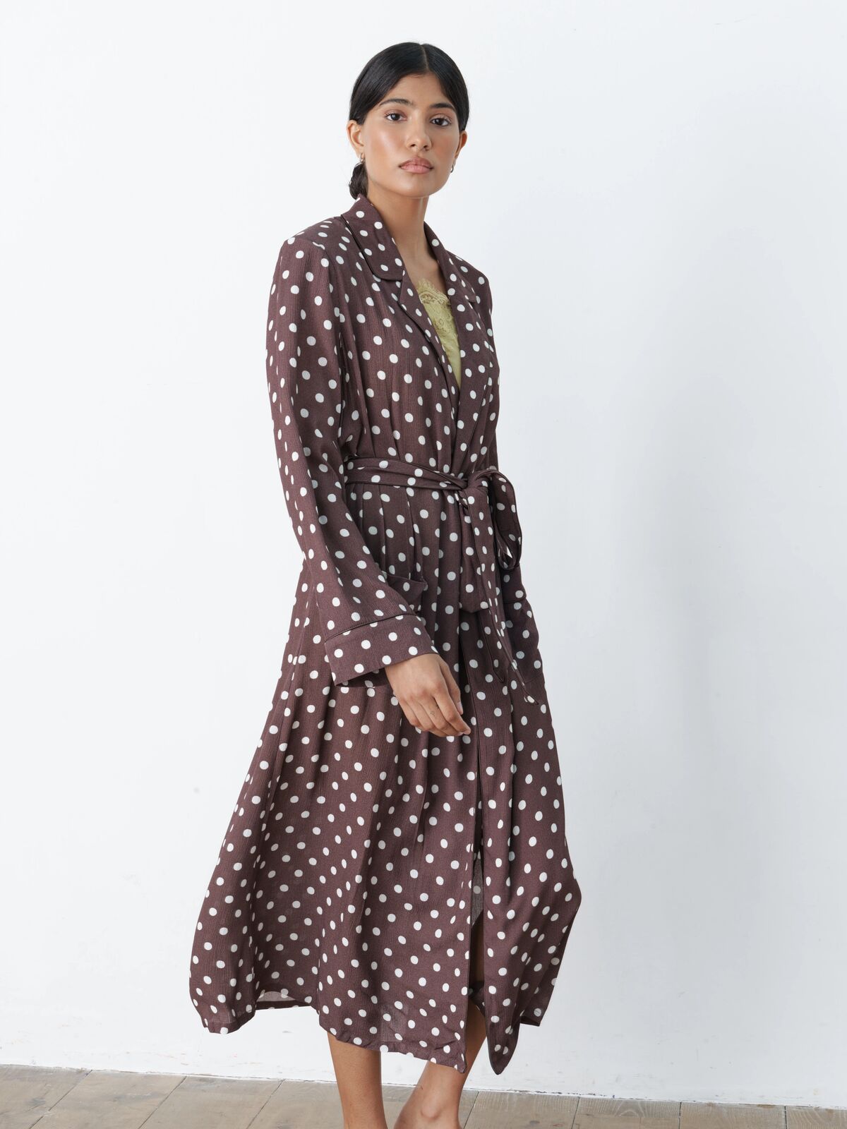 Riba polka duster coat