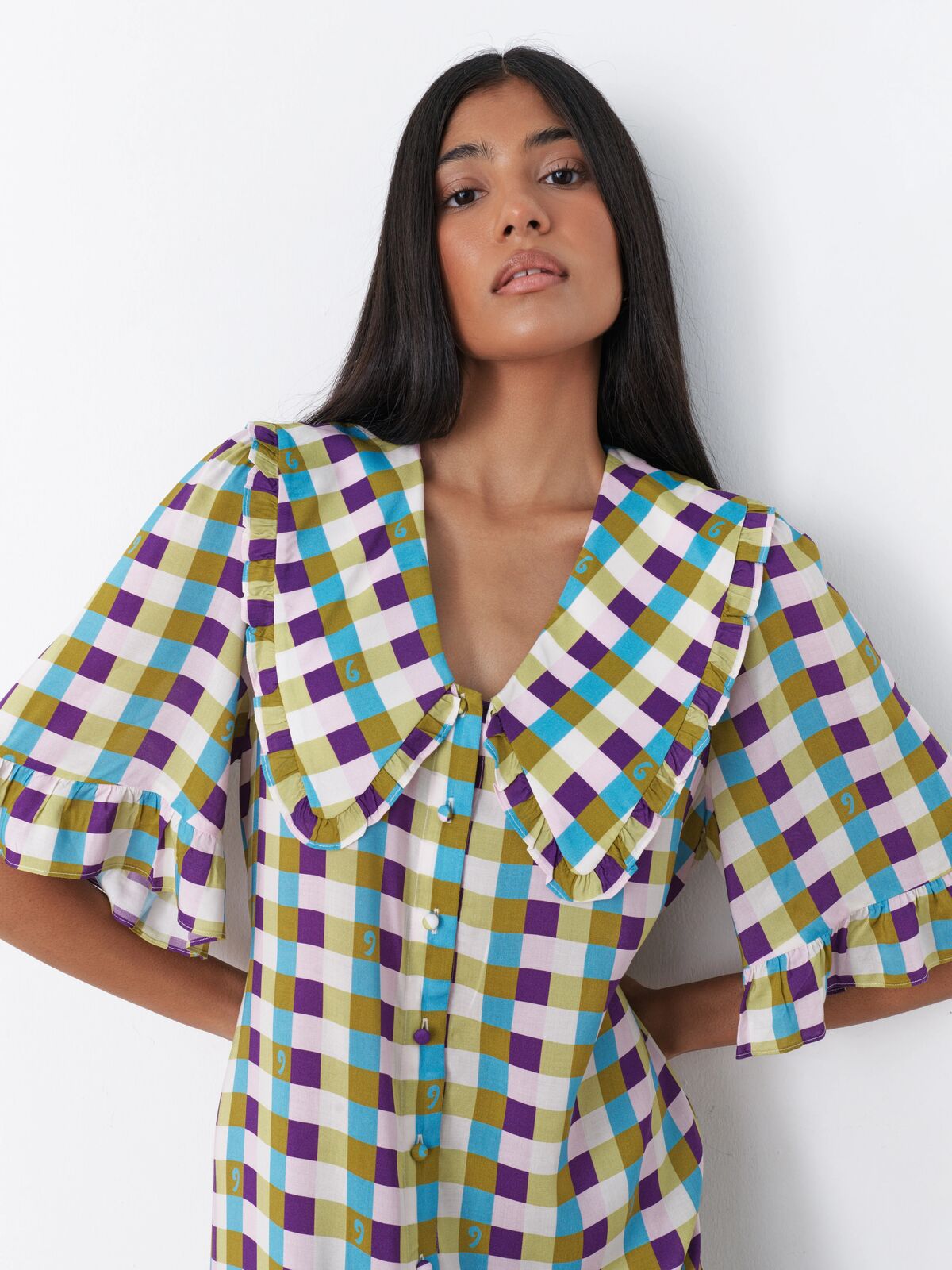 Celia dress 70s check