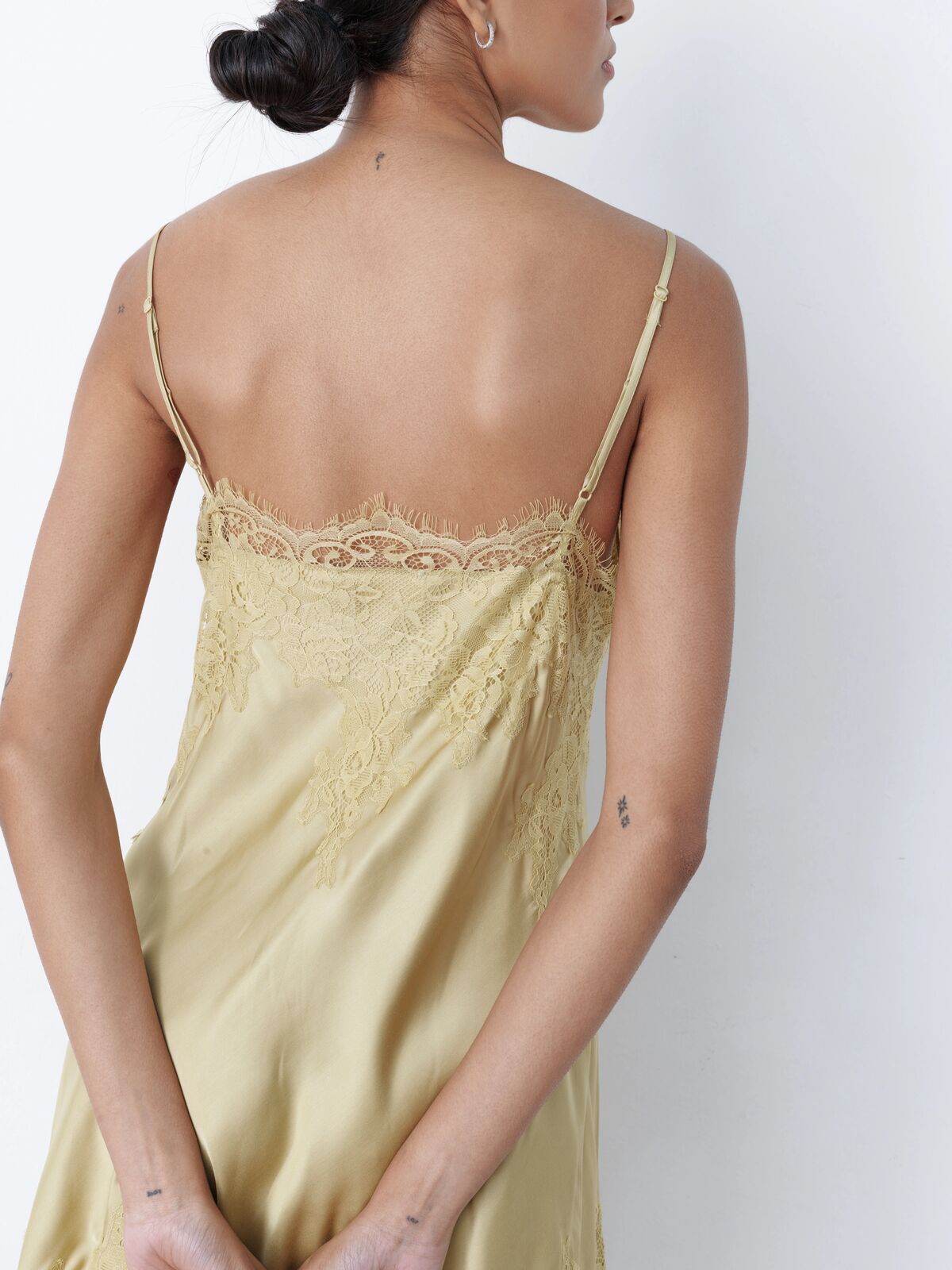 Gabi chartreuse lace dress