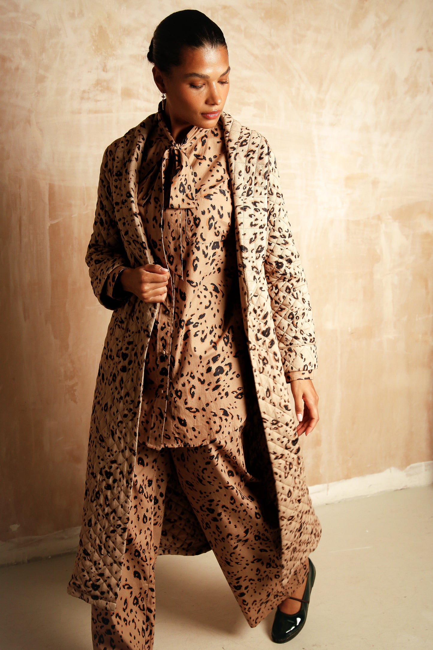 Housecoat Brushstroke Leopard