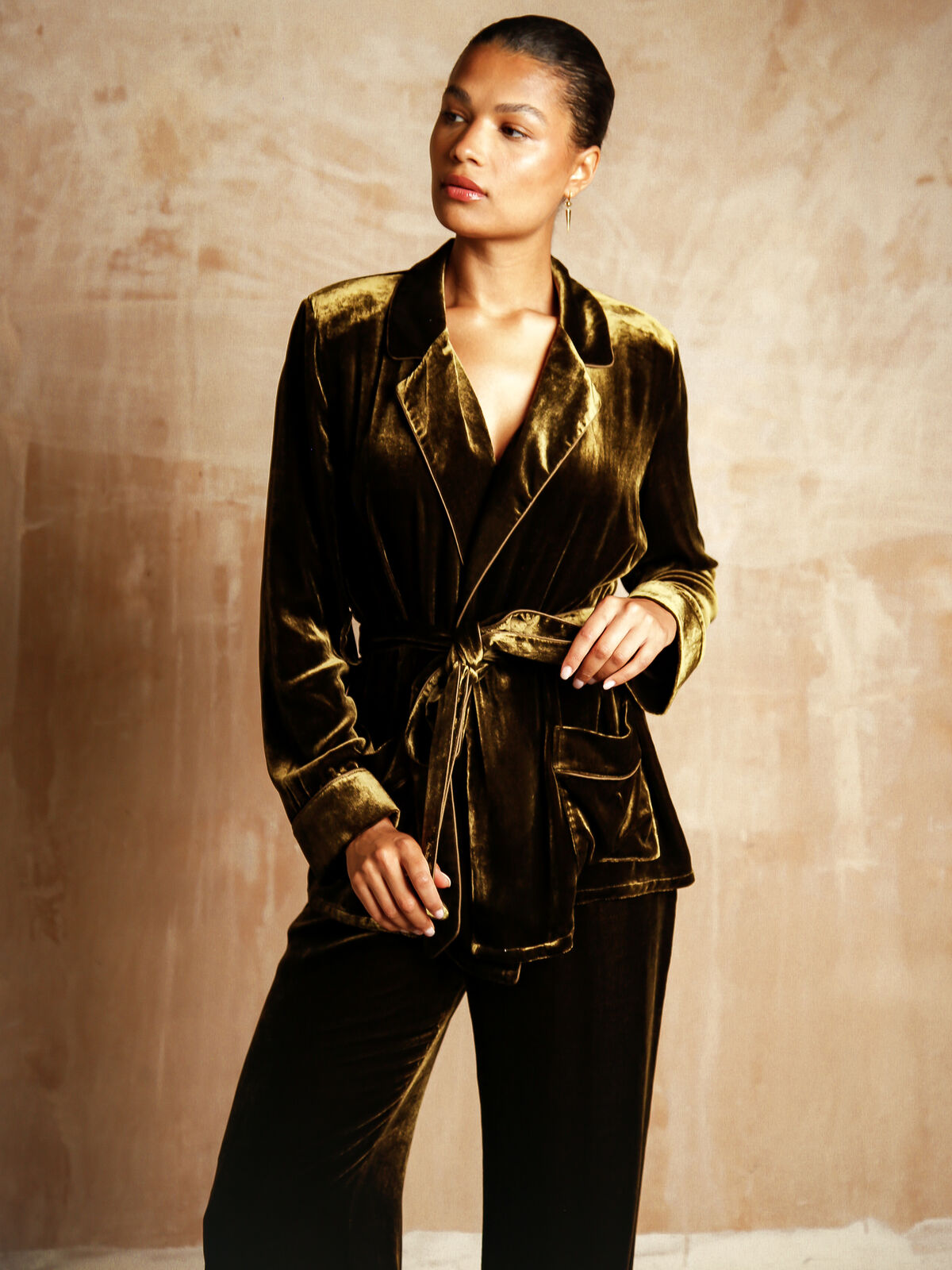 Pamela silk-velvet jacket