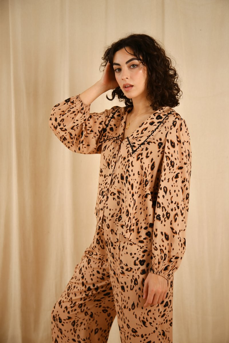Frenchie pyjama set Leopard