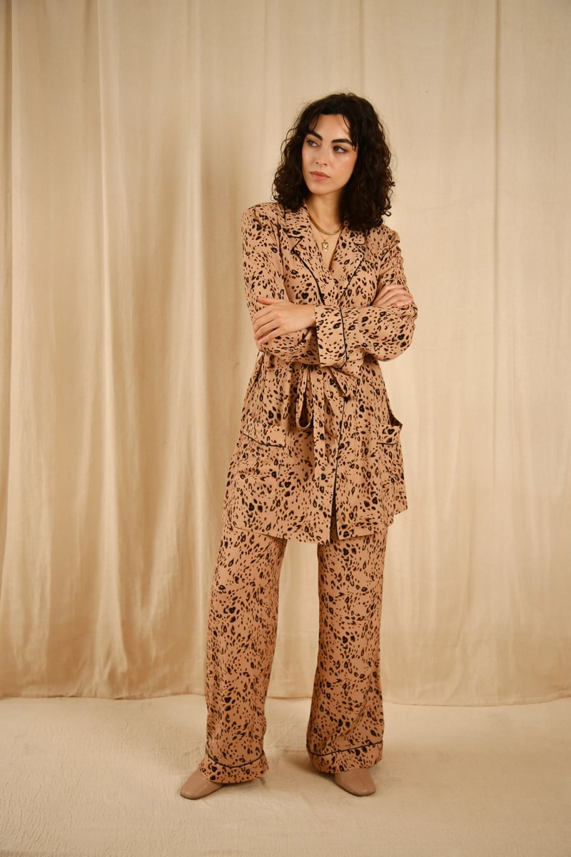 Pamela Leopard Smoking Suit
