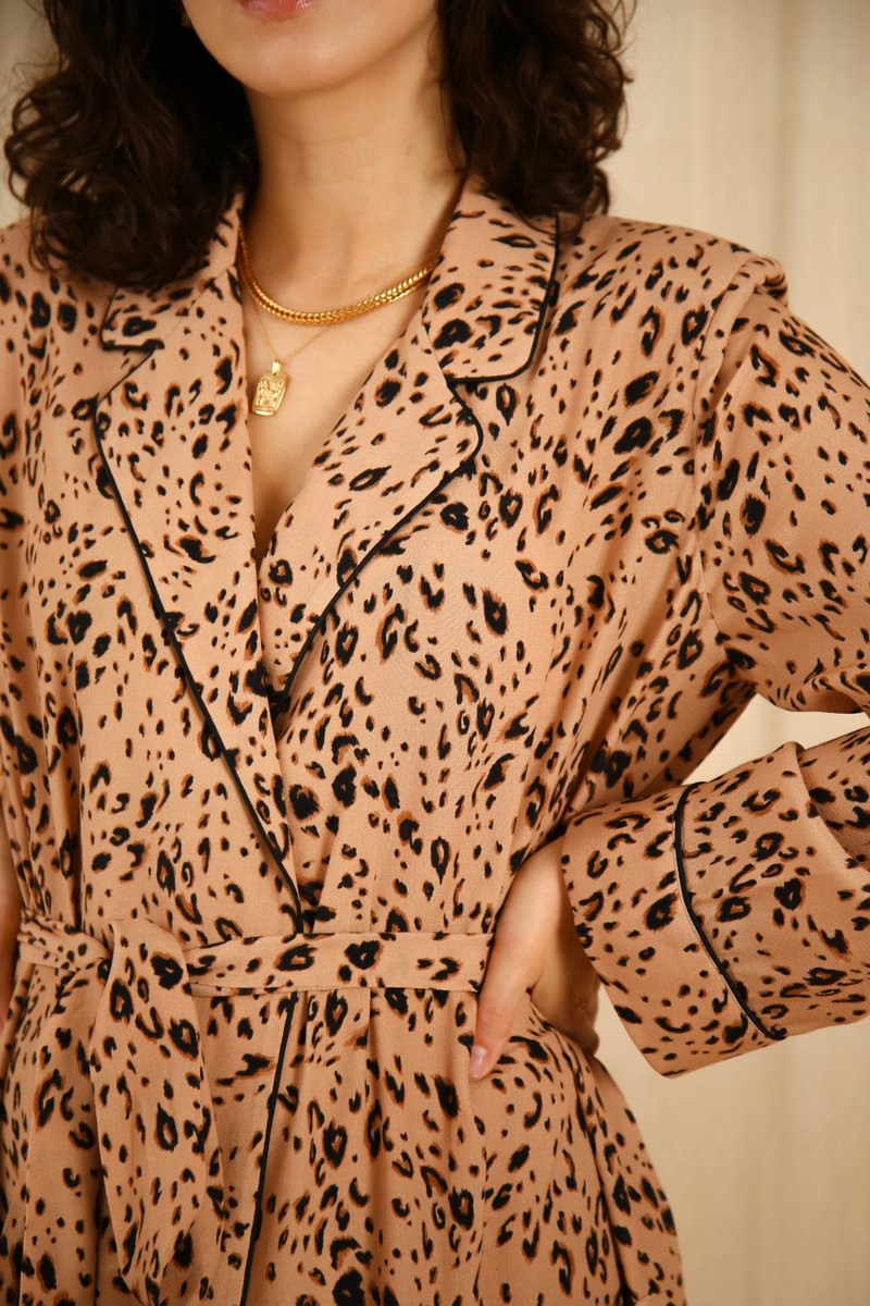 Pamela Leopard Smoking Suit