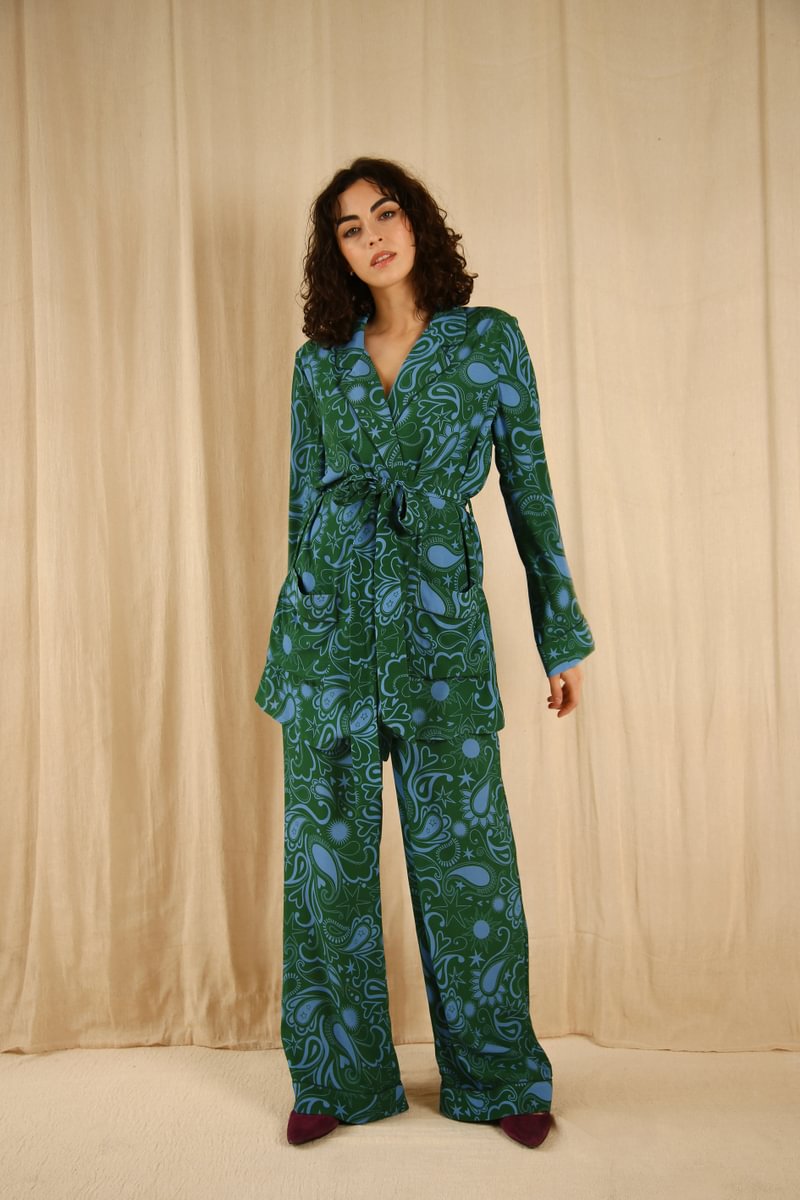 Pamela Midnight Paisley Smoking Suit