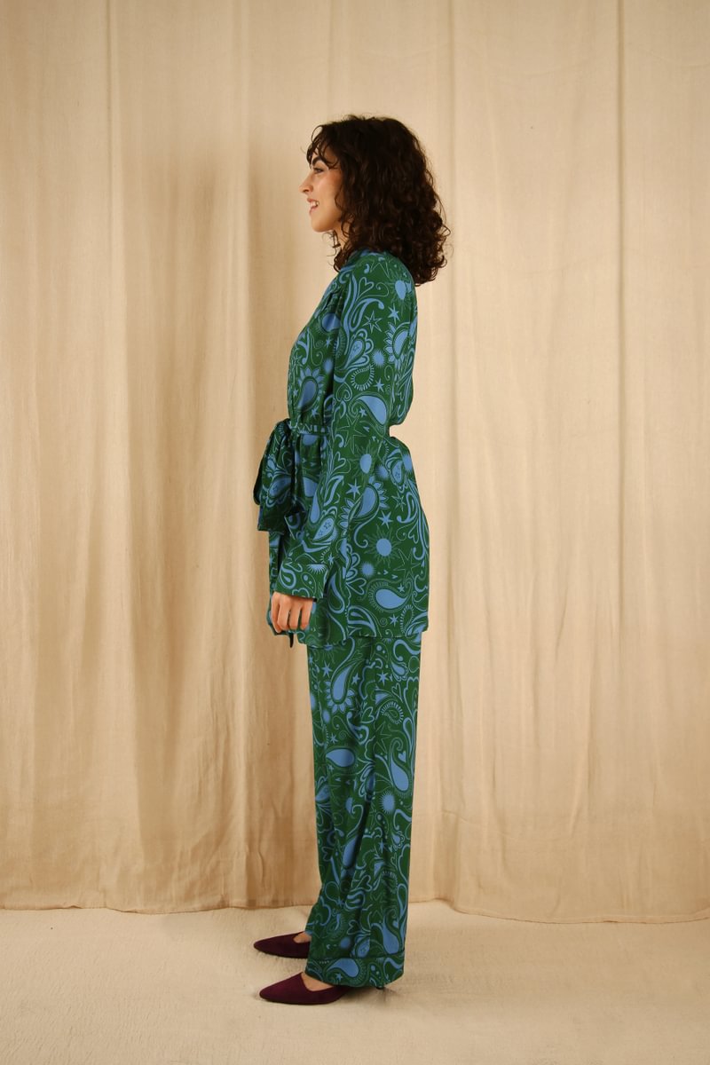 Pamela Midnight Paisley Smoking Suit