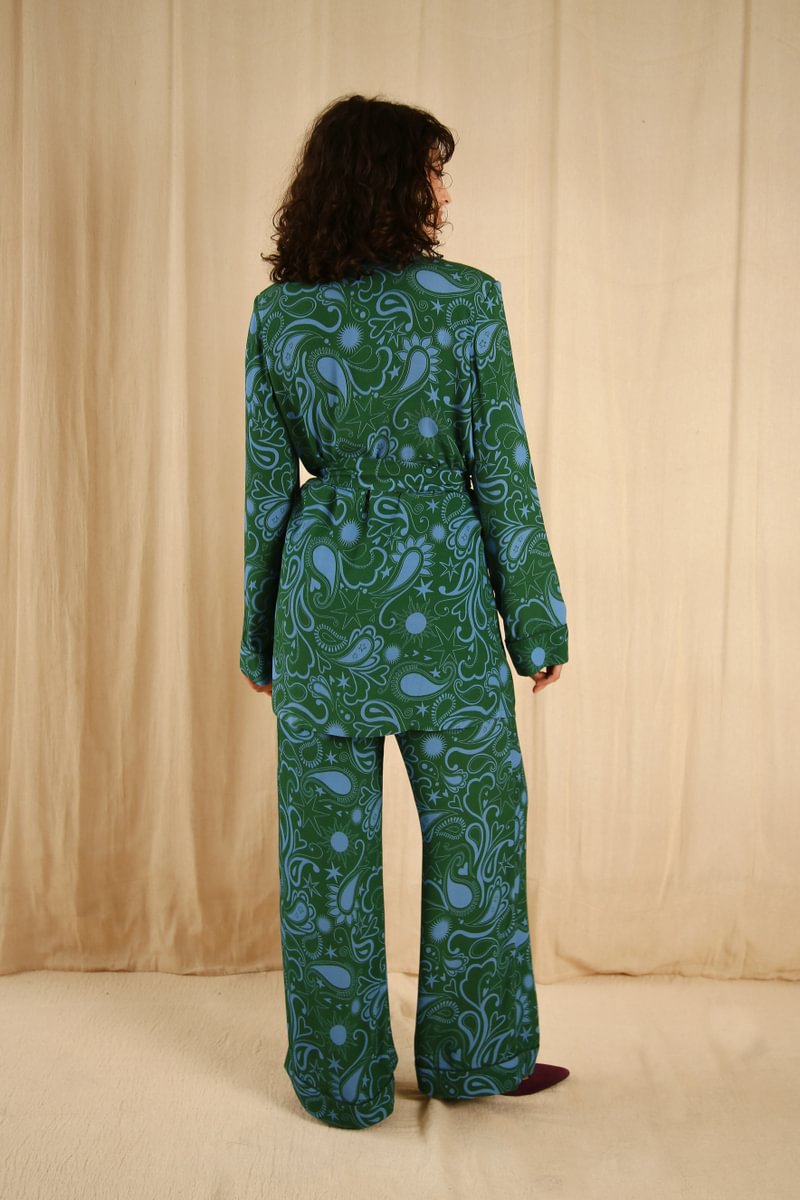 Pamela Midnight Paisley Smoking Suit