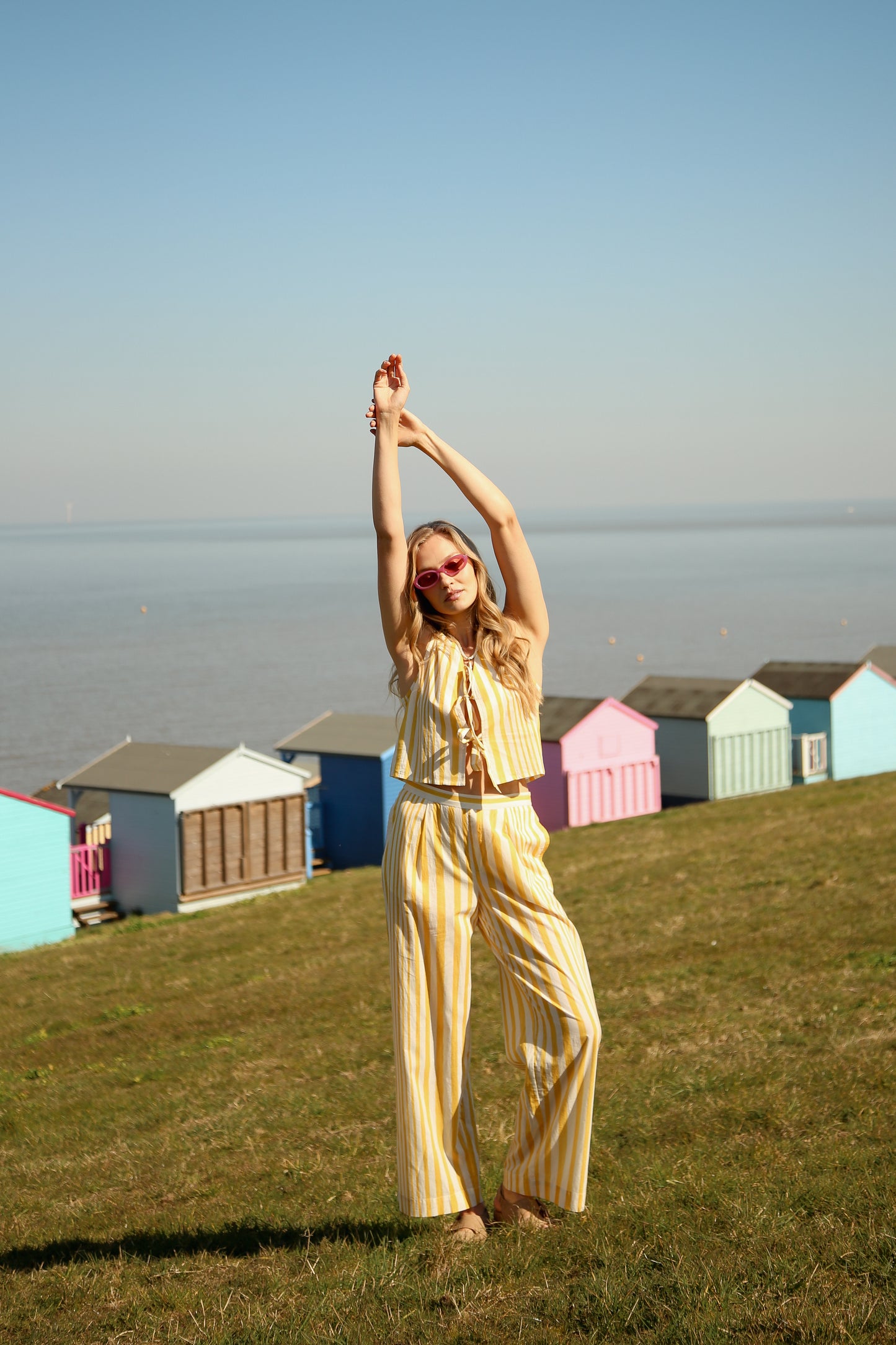 Mia Yellow Stripe Cotton Set