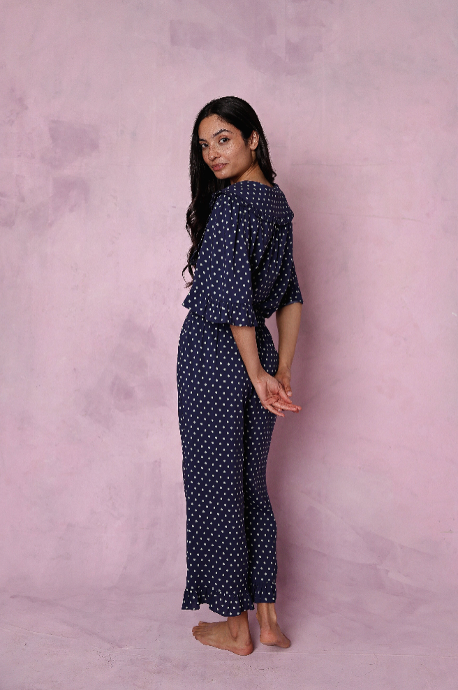 Selene Navy Polka dot - sample