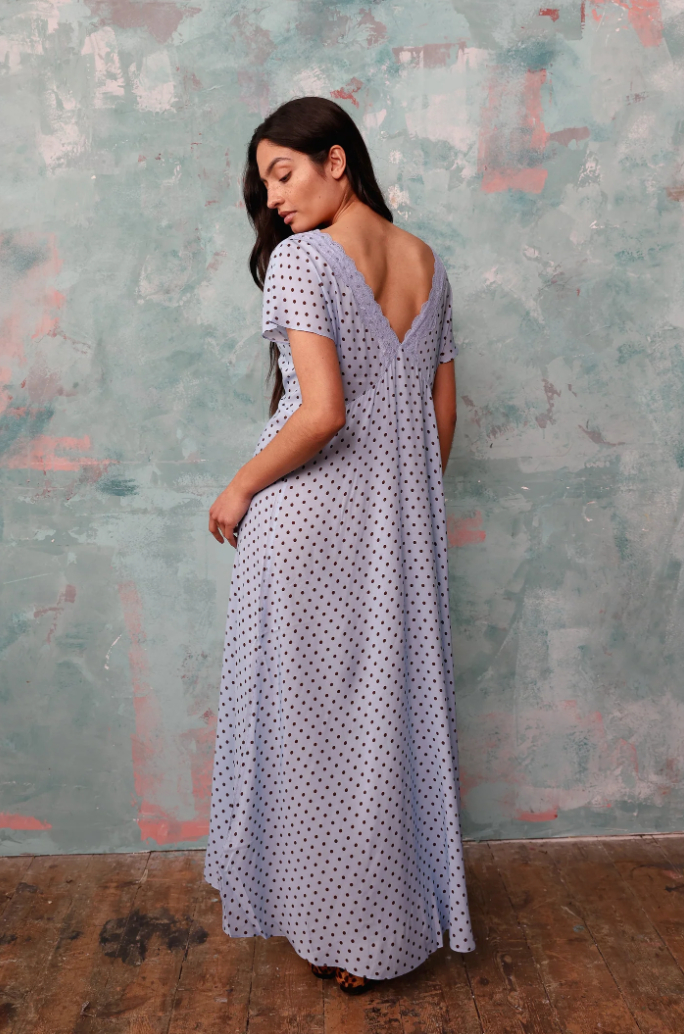 Jonesy blue polka dress - sample