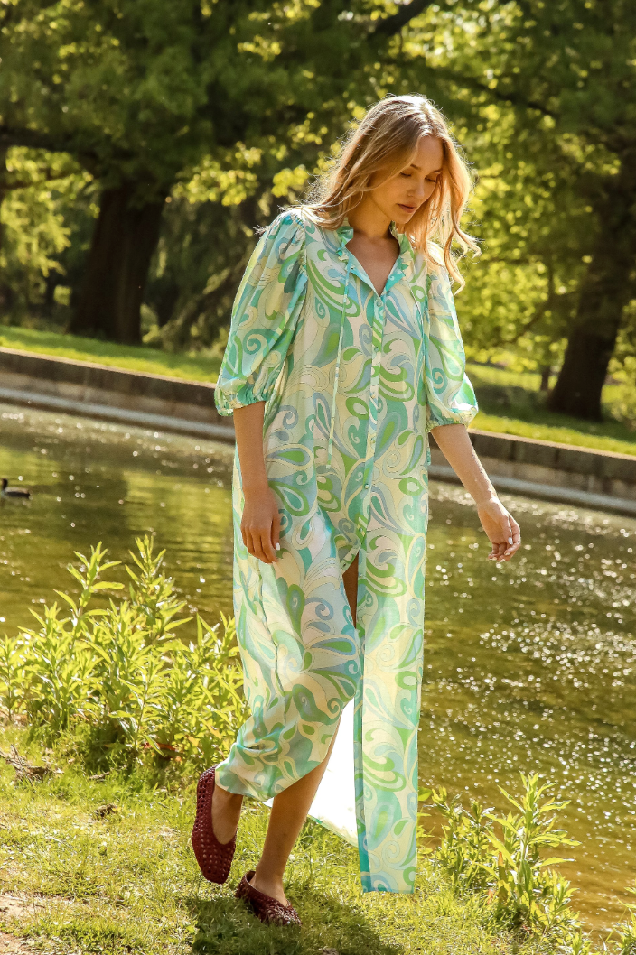 Nelda silk-blend kaftan SS