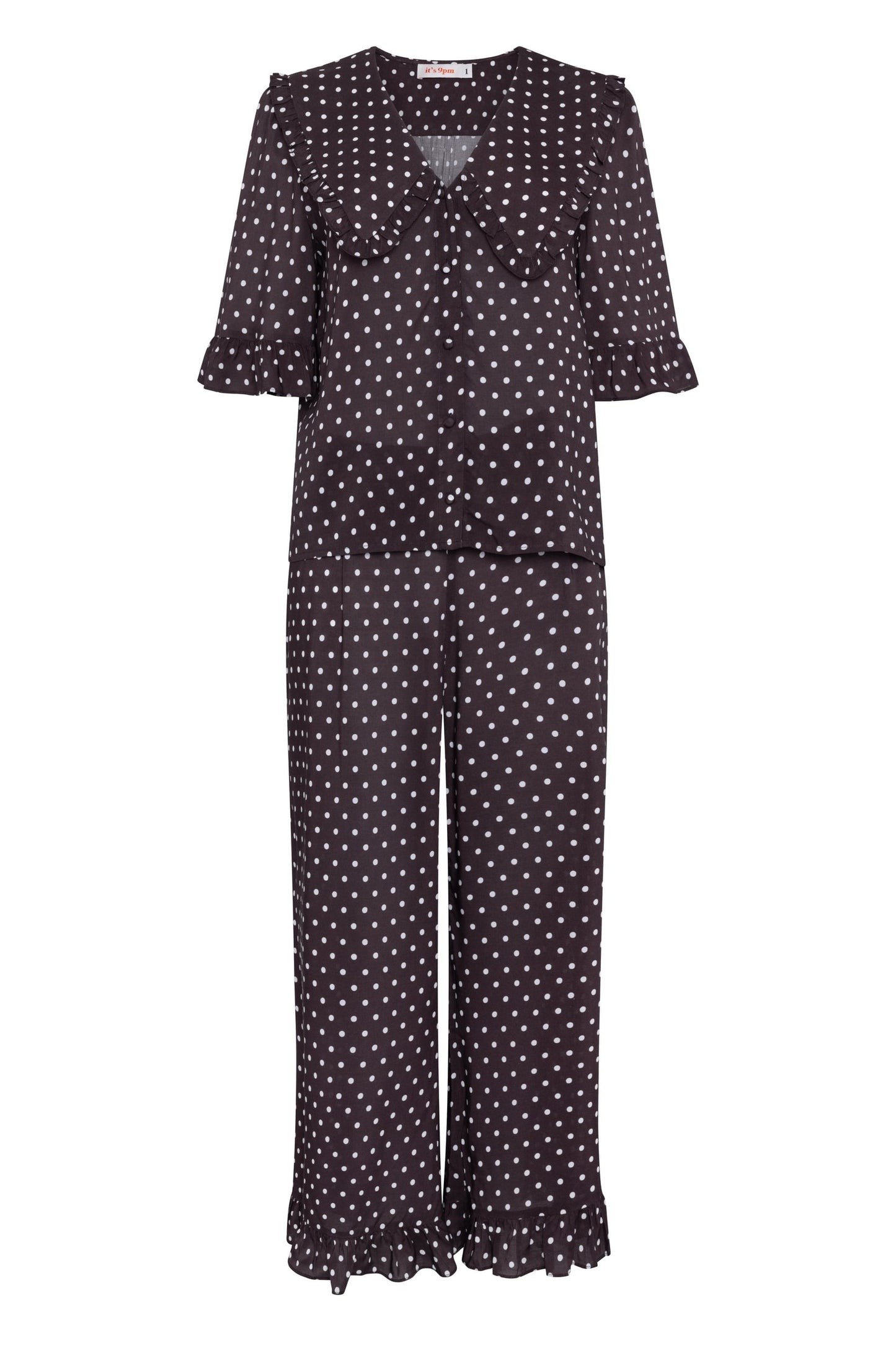 Selene Brown Polka Dot Set