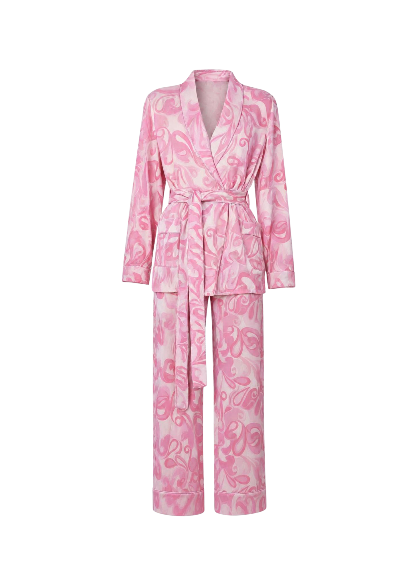 Rizzo pink swirl smoking suit