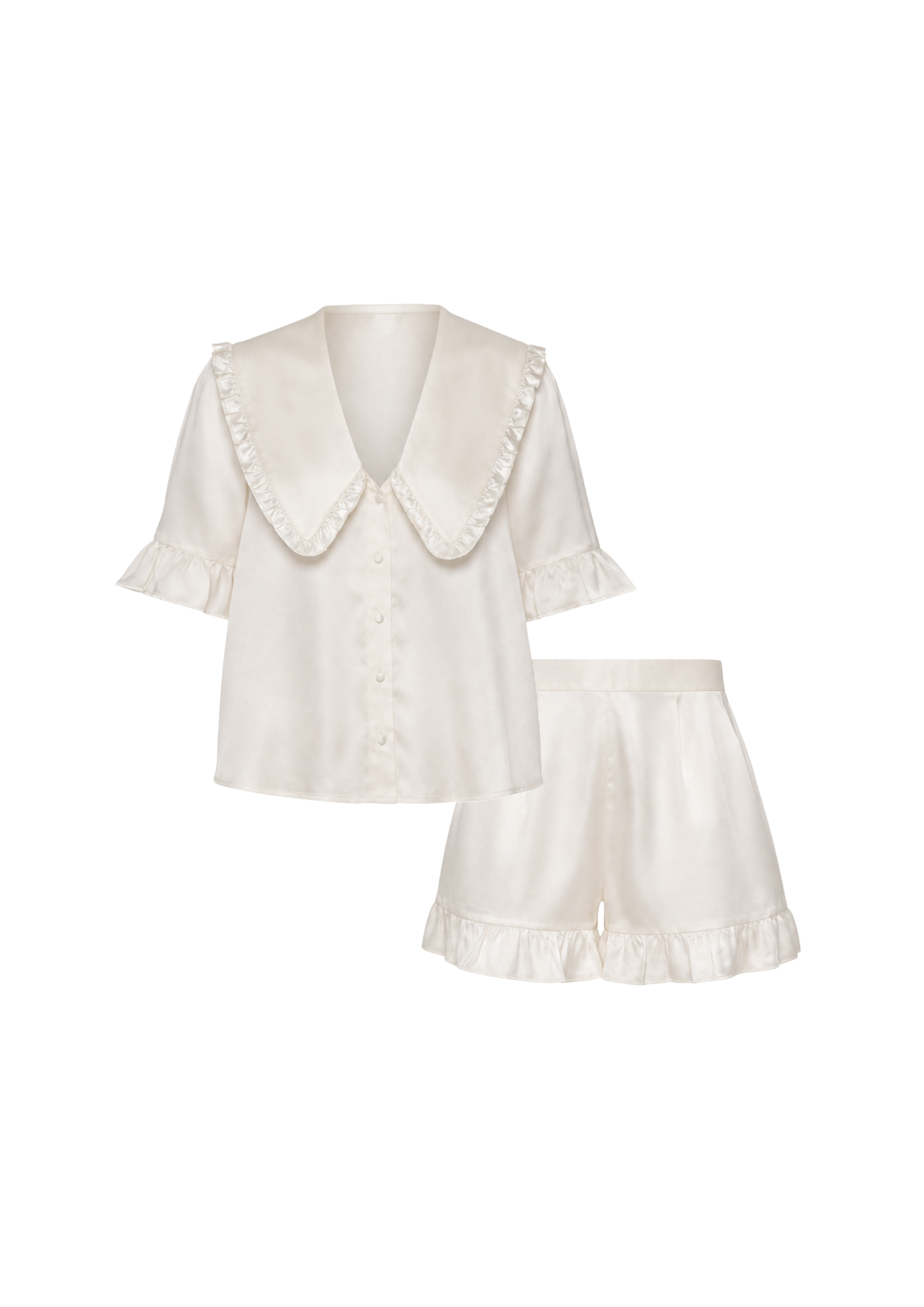 Luna cream silk set