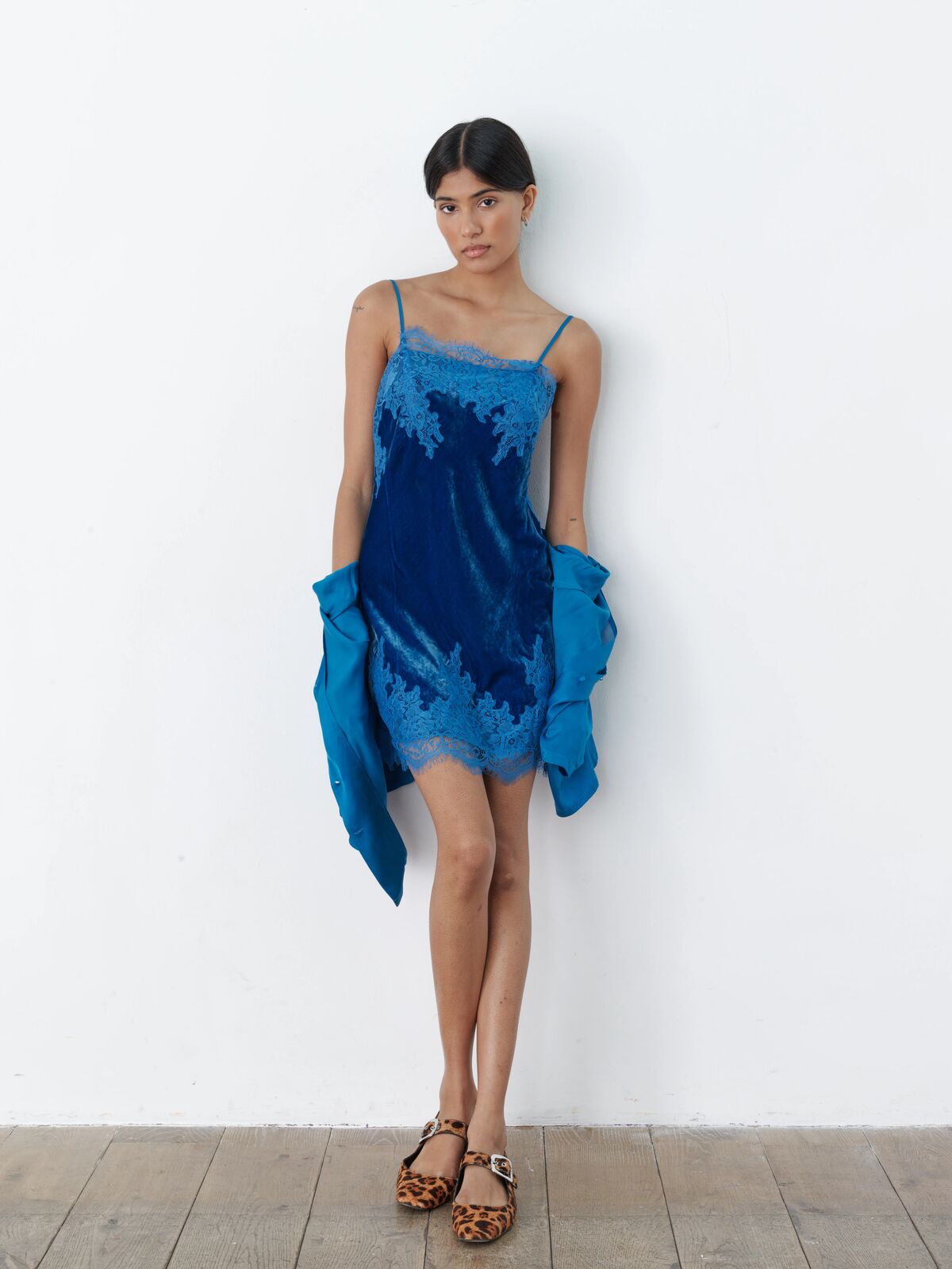 Gabi silk-velvet dress