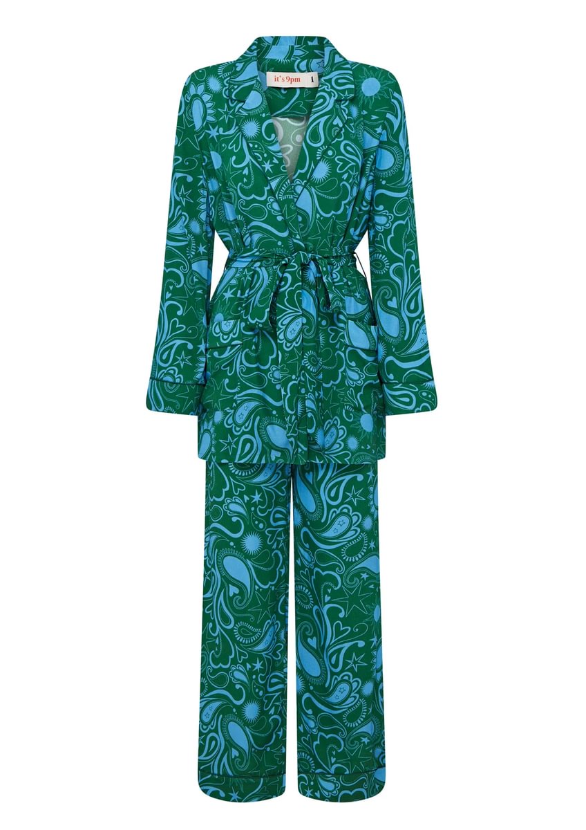 Pamela Midnight Paisley Smoking Suit