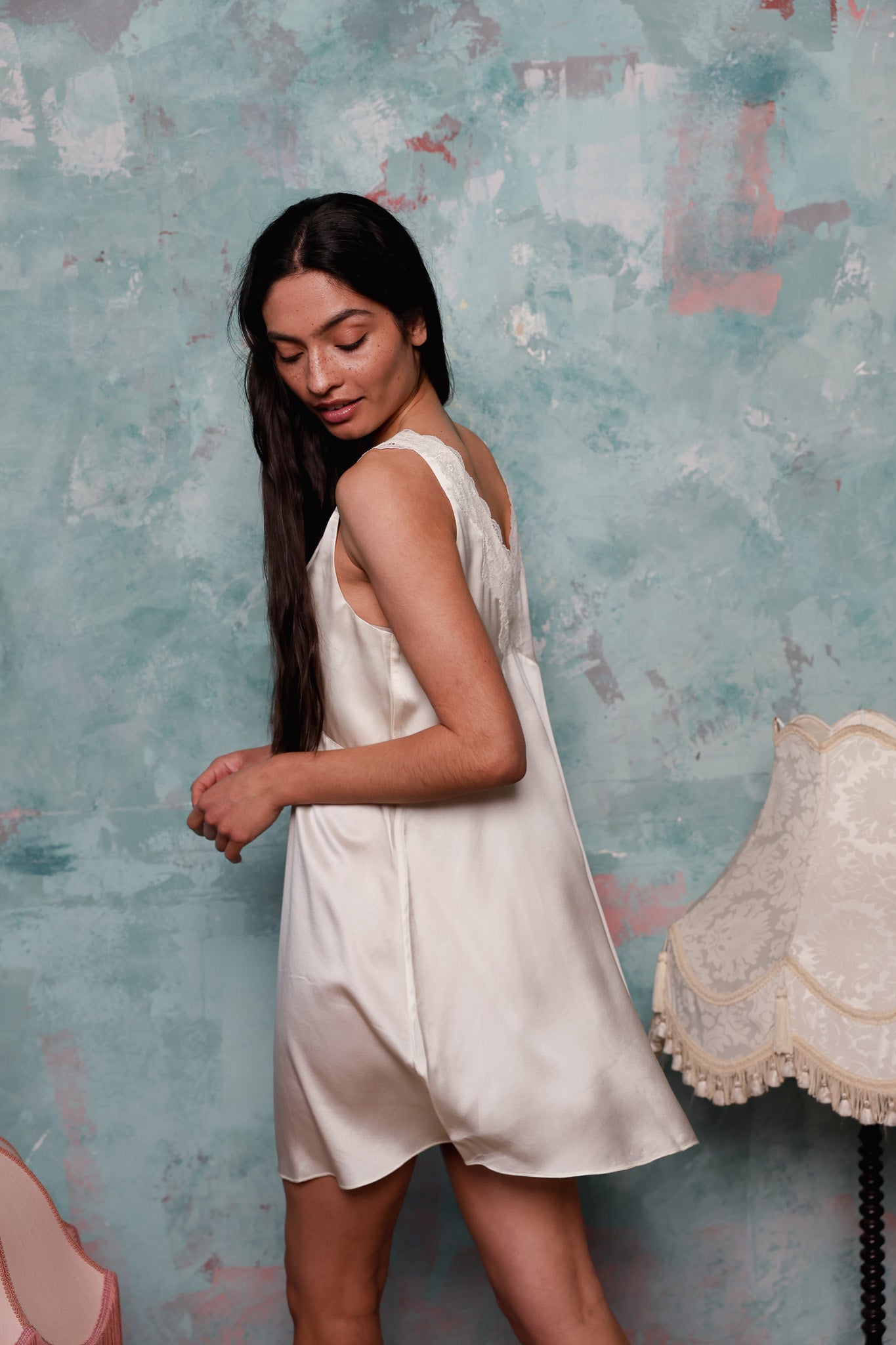 Alessia White Silk Dress