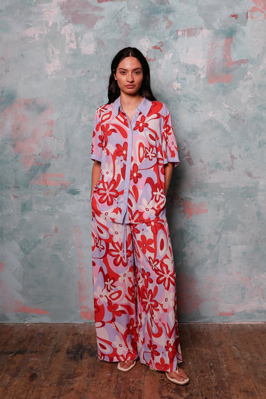 Antibes Red Floral Set Sample