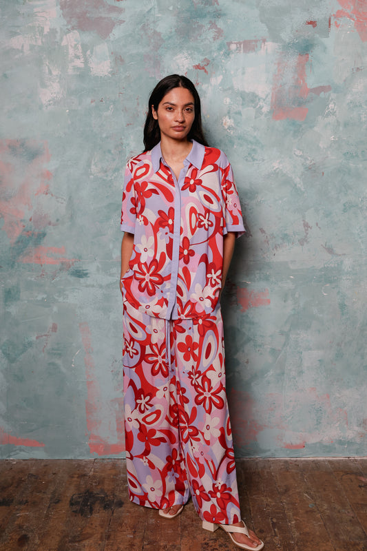 Antibes Red Floral Set