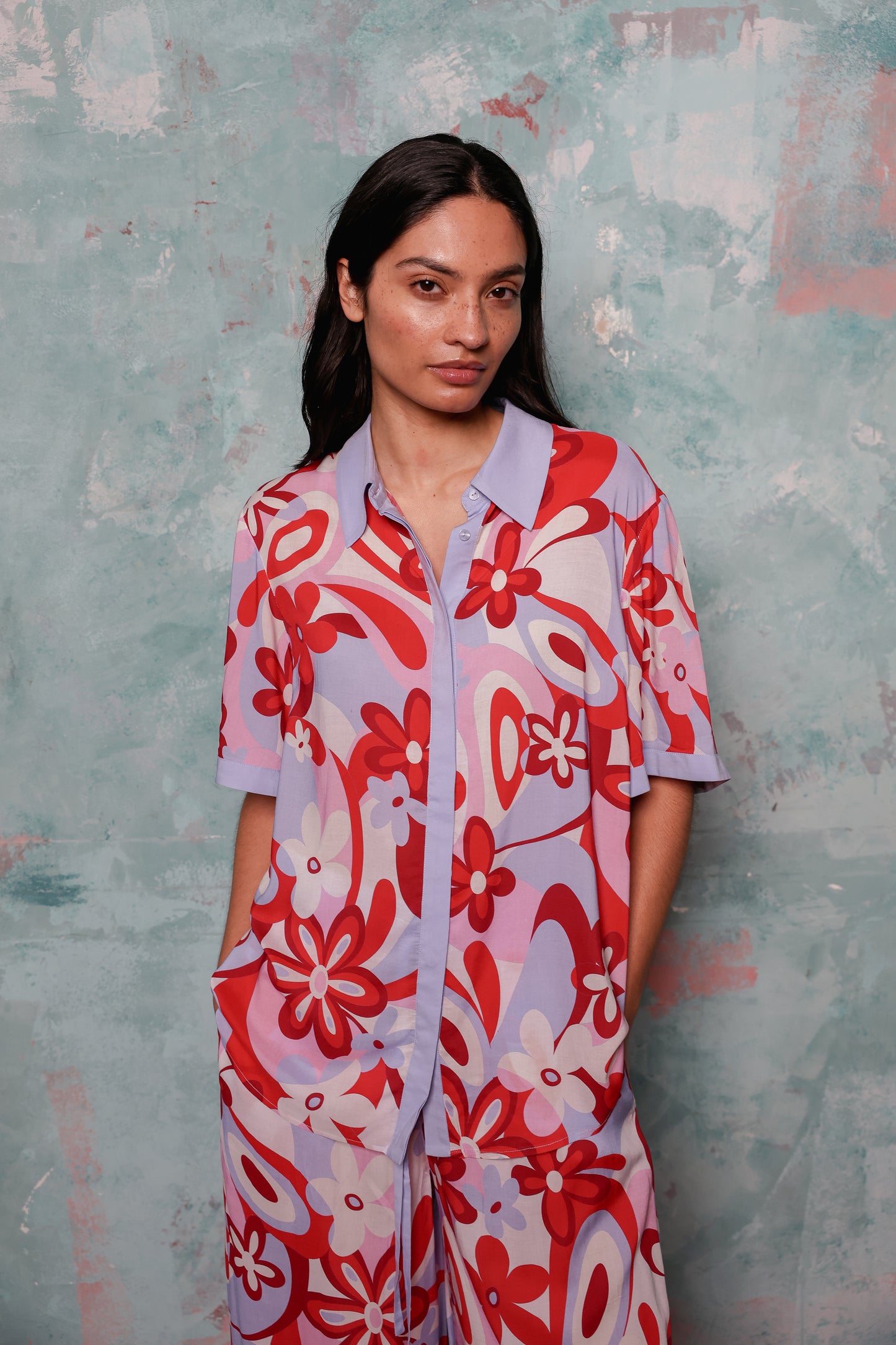 Antibes Red Floral Set