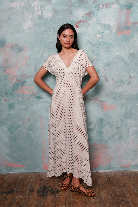 Jonesy Cream Polka Dot Dress