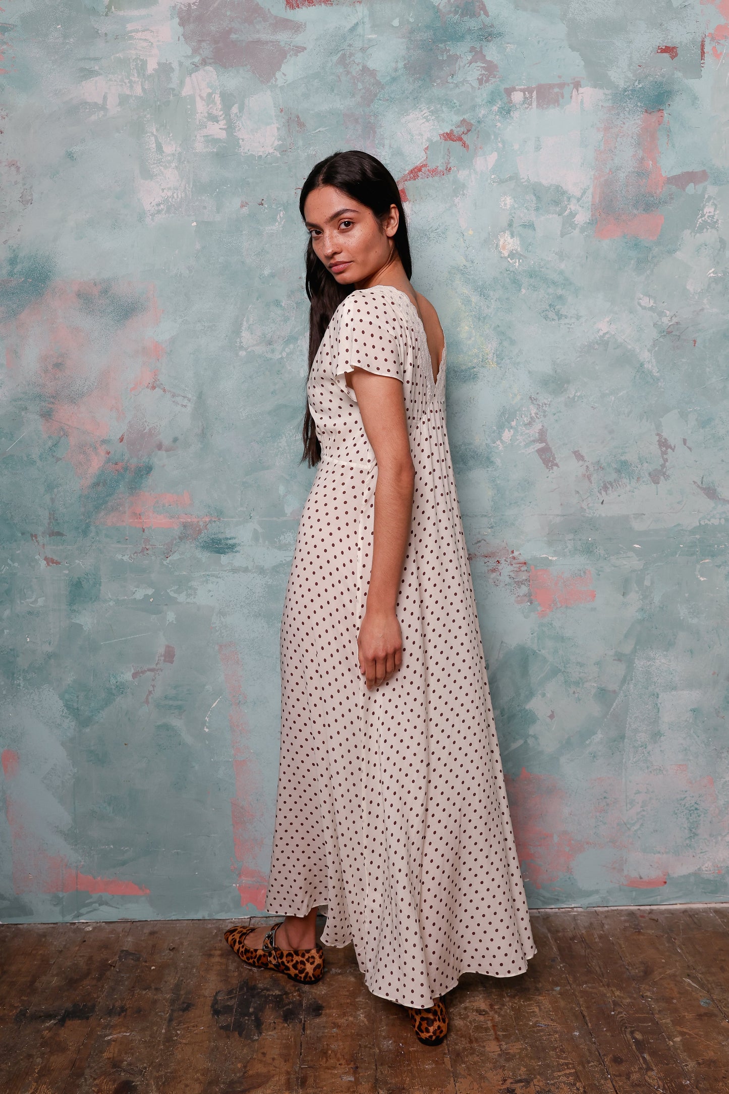 Jonesy Cream Polka Dot Dress