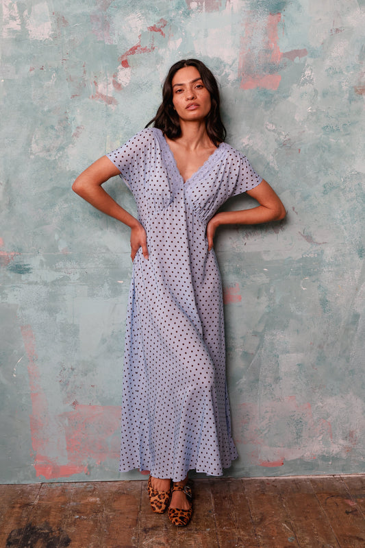 Jonesy Blue Polka Dot Dress