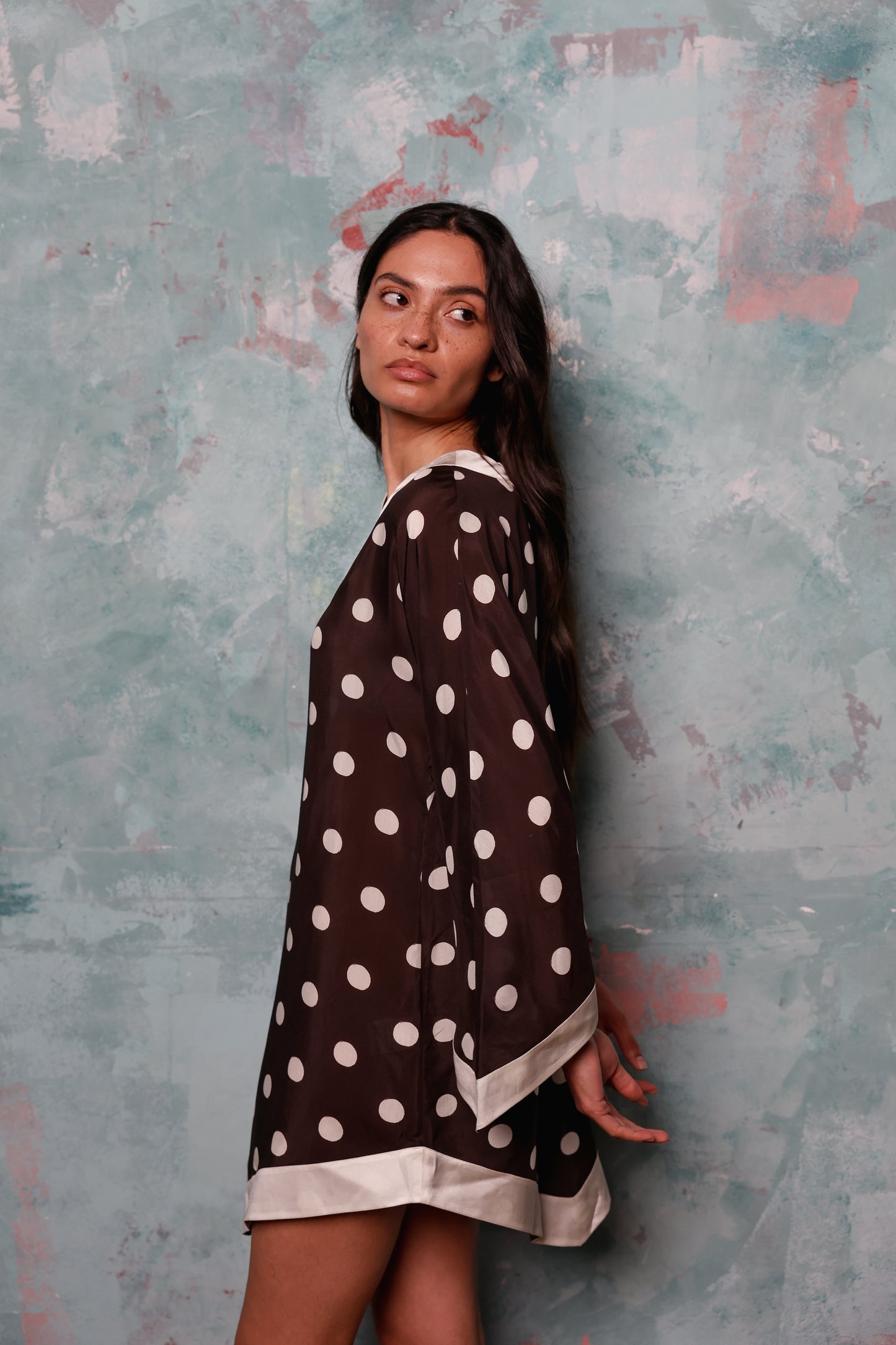 Rita silk-blend kaftan