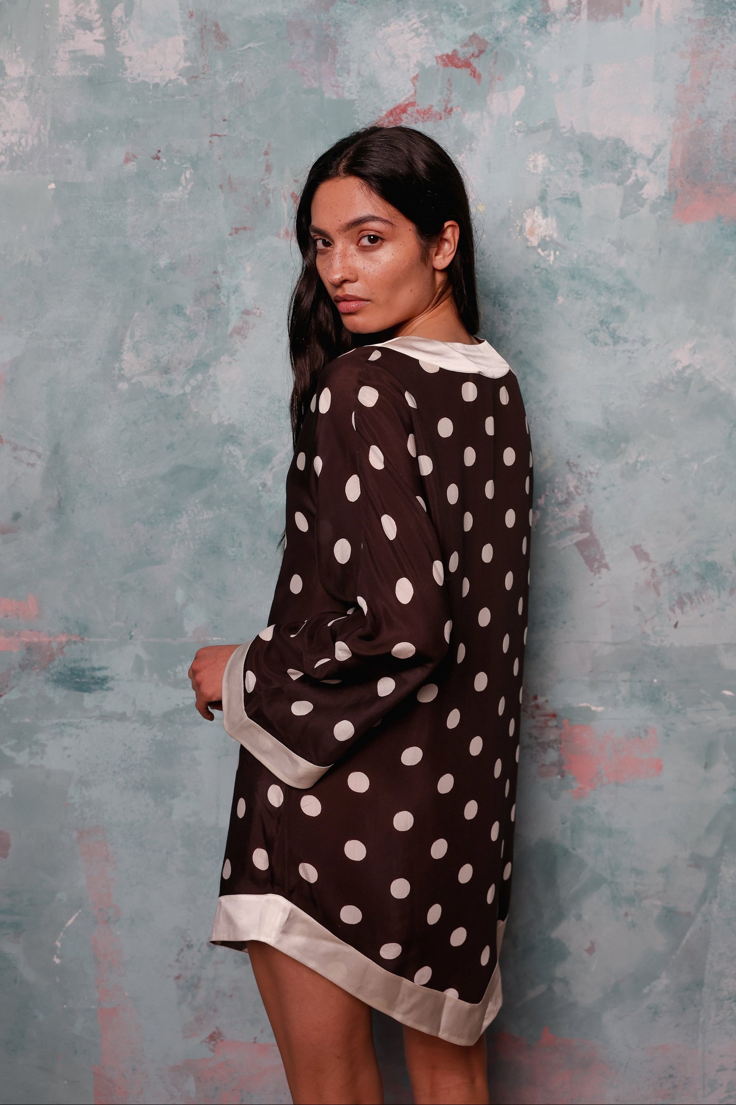 Rita silk-blend kaftan