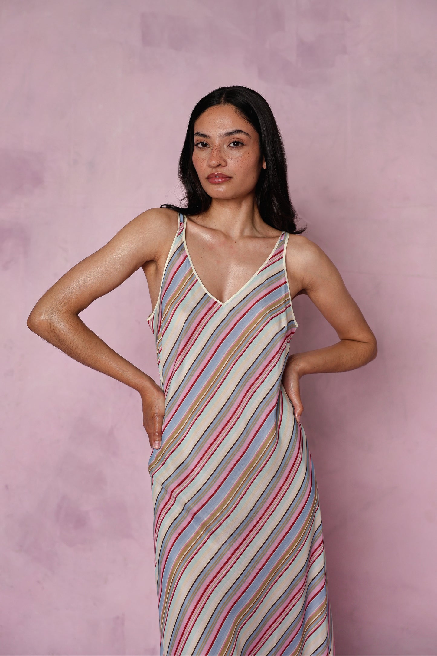 Teresa silk-blend stripe dress
