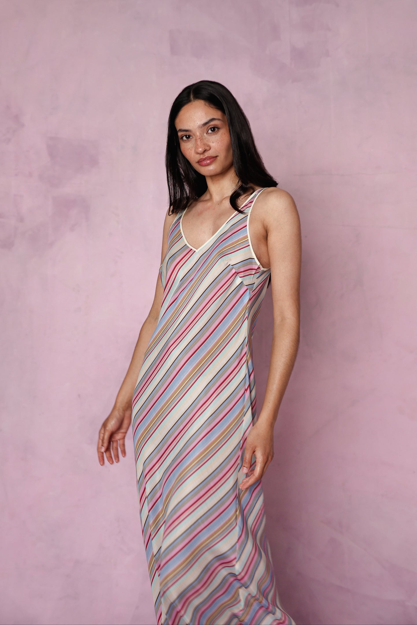 Teresa silk-blend stripe dress