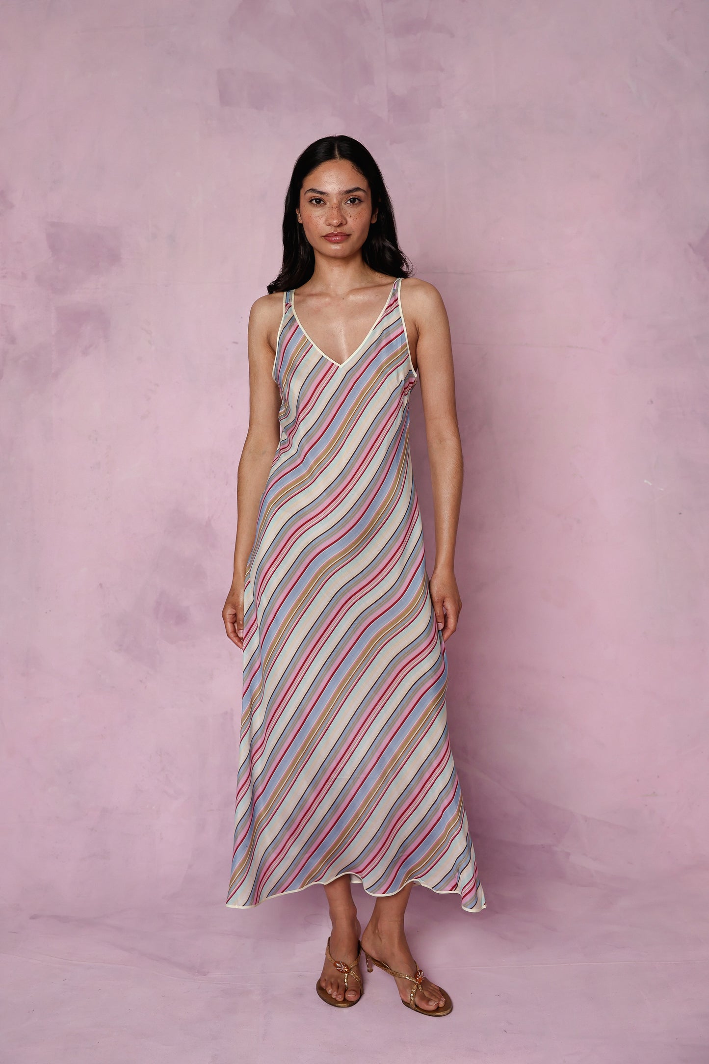 Teresa silk-blend stripe dress