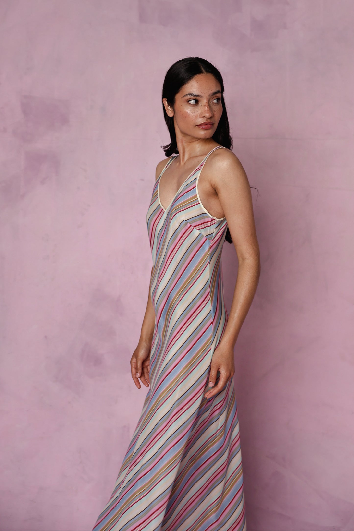 Teresa silk-blend stripe dress
