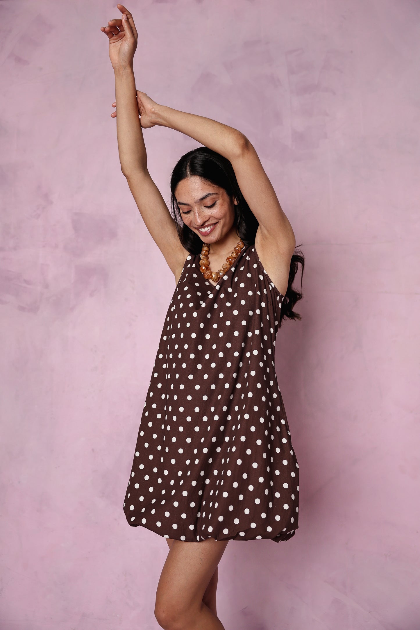 Suzi organic cotton polka dress