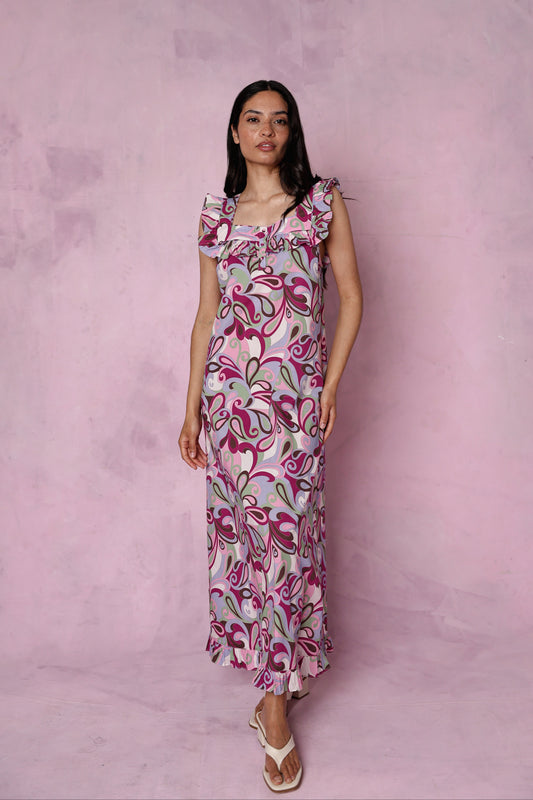 Lucinda Magenta Swirl dress