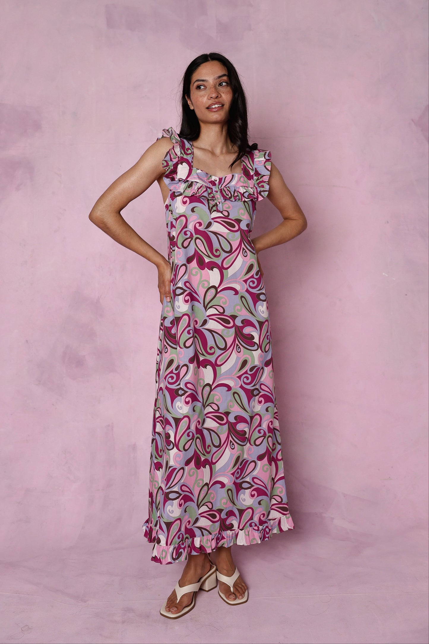 Lucinda organic cotton swirl dress