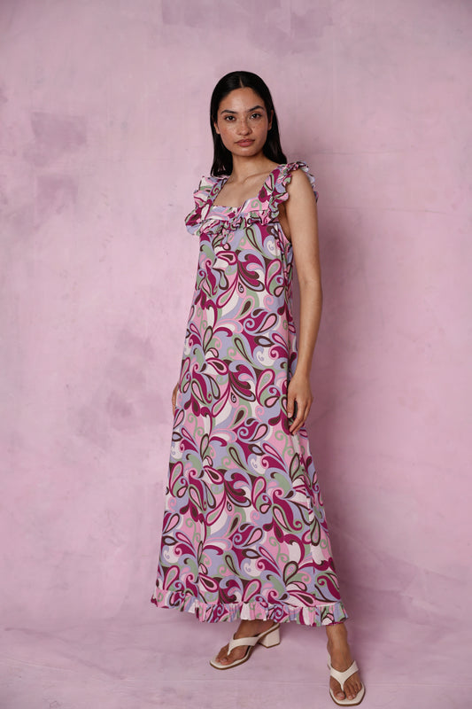 Lucinda Magenta Swirl dress