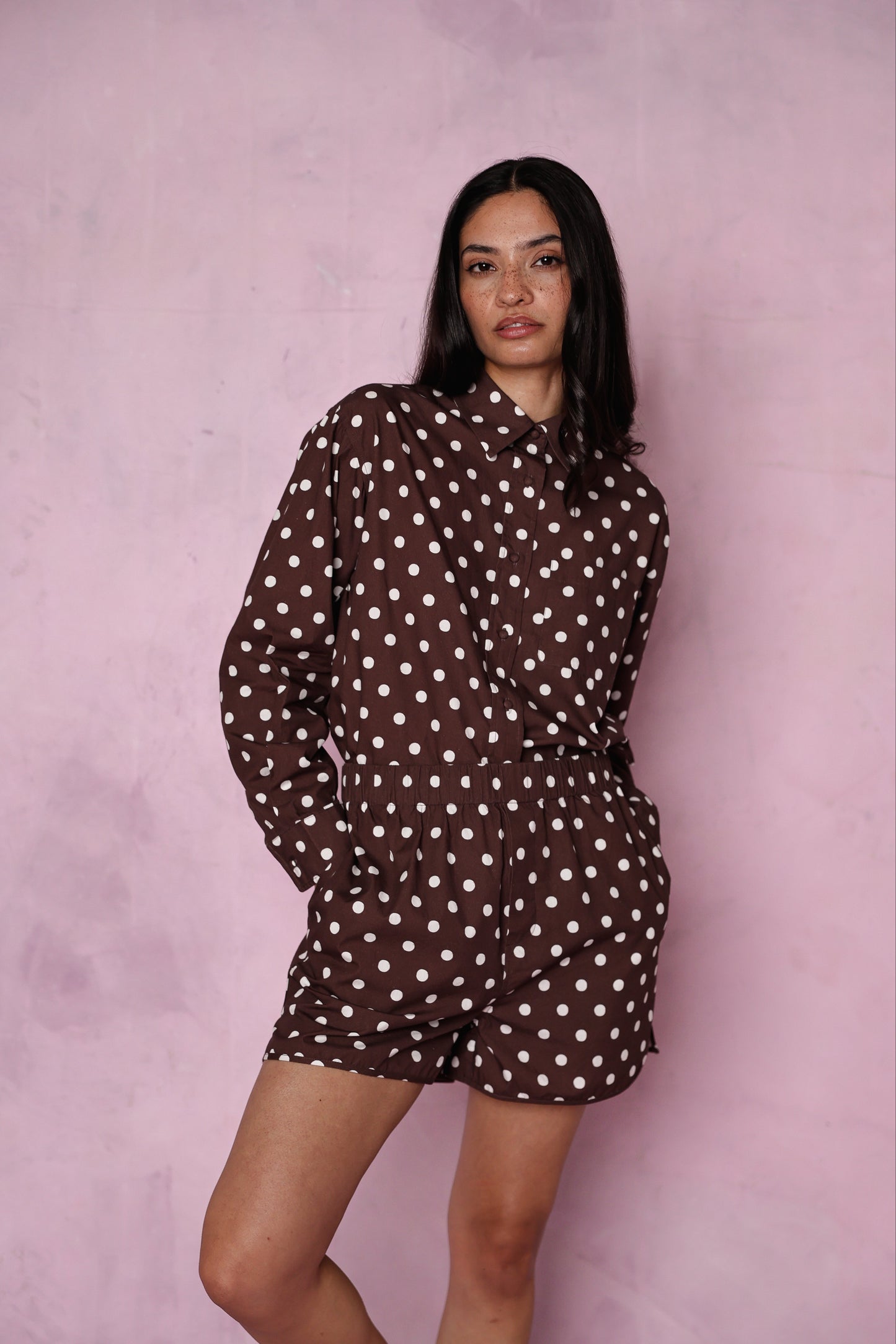 Jessie organic cotton brown set