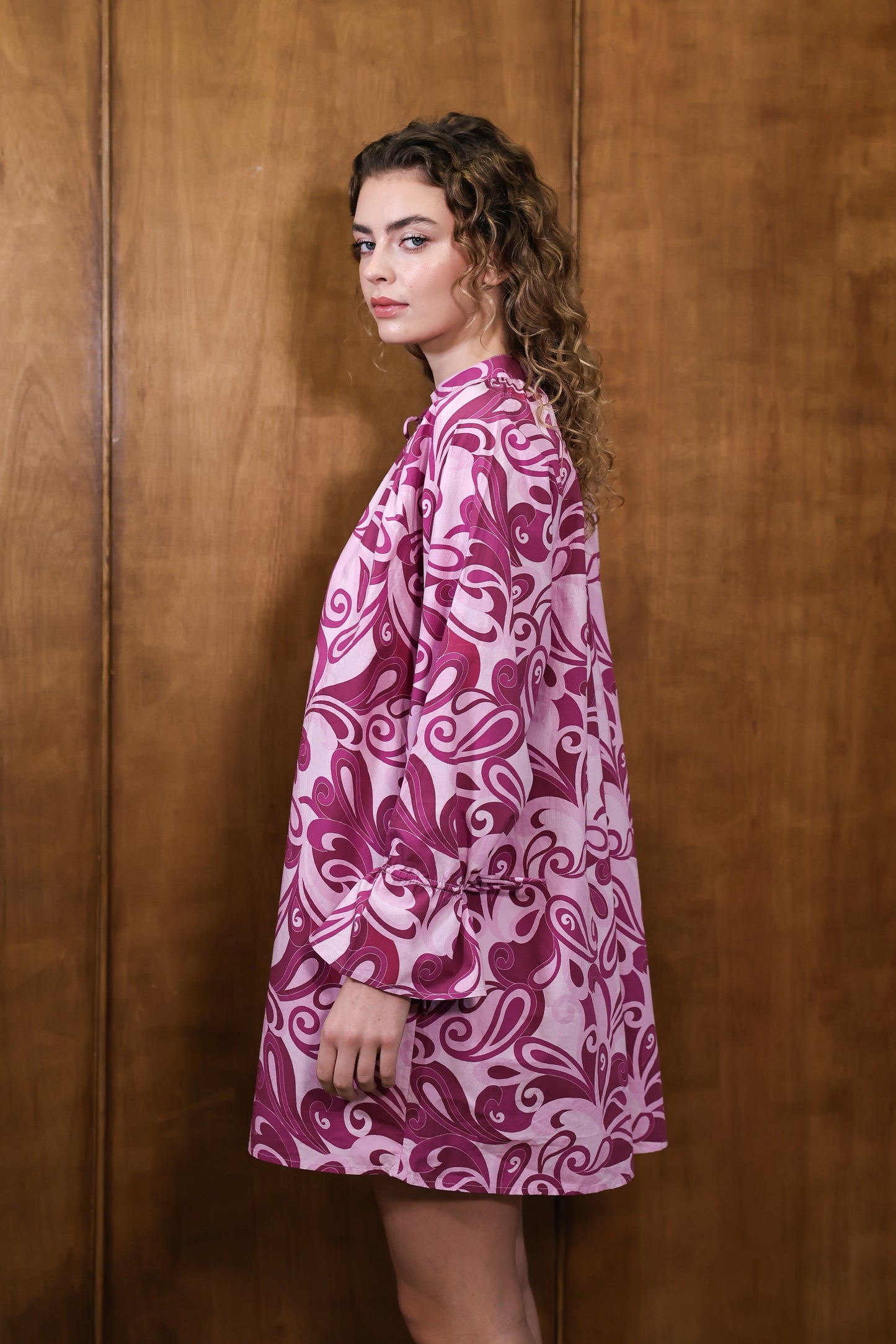 Margot Pink Paisley Cotton Dress