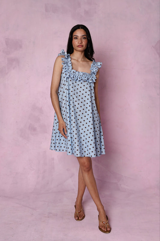 Penelope Blue Polka Dot dress