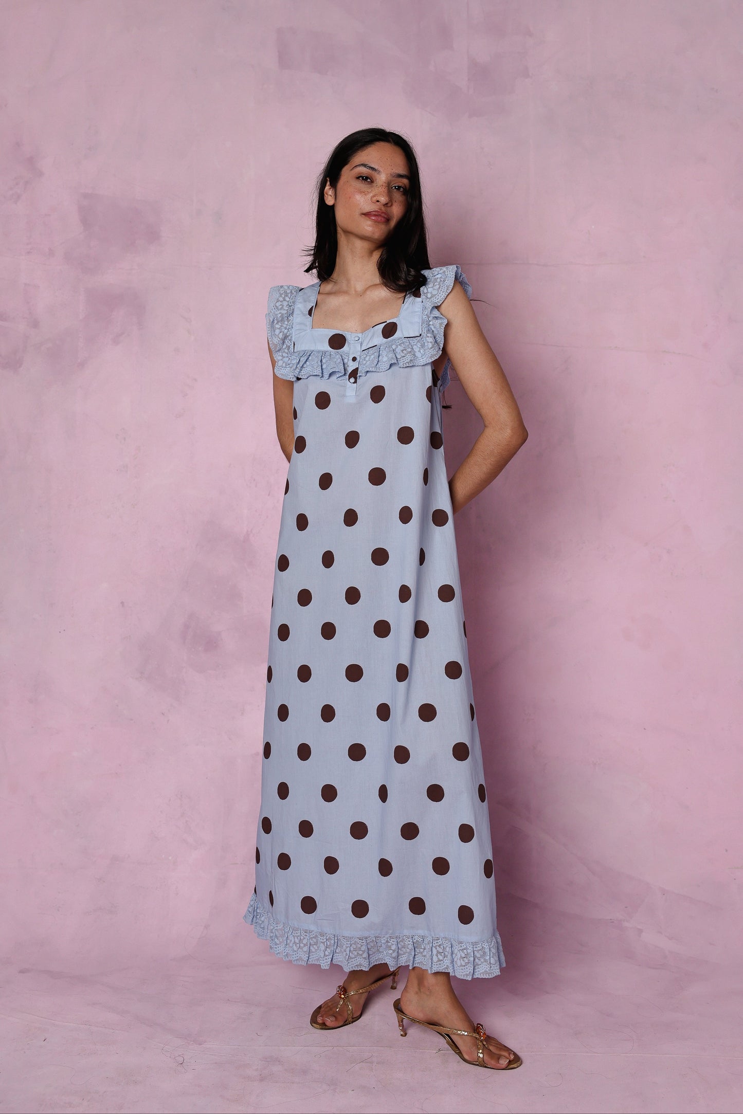 Lucinda organic cotton blue dress