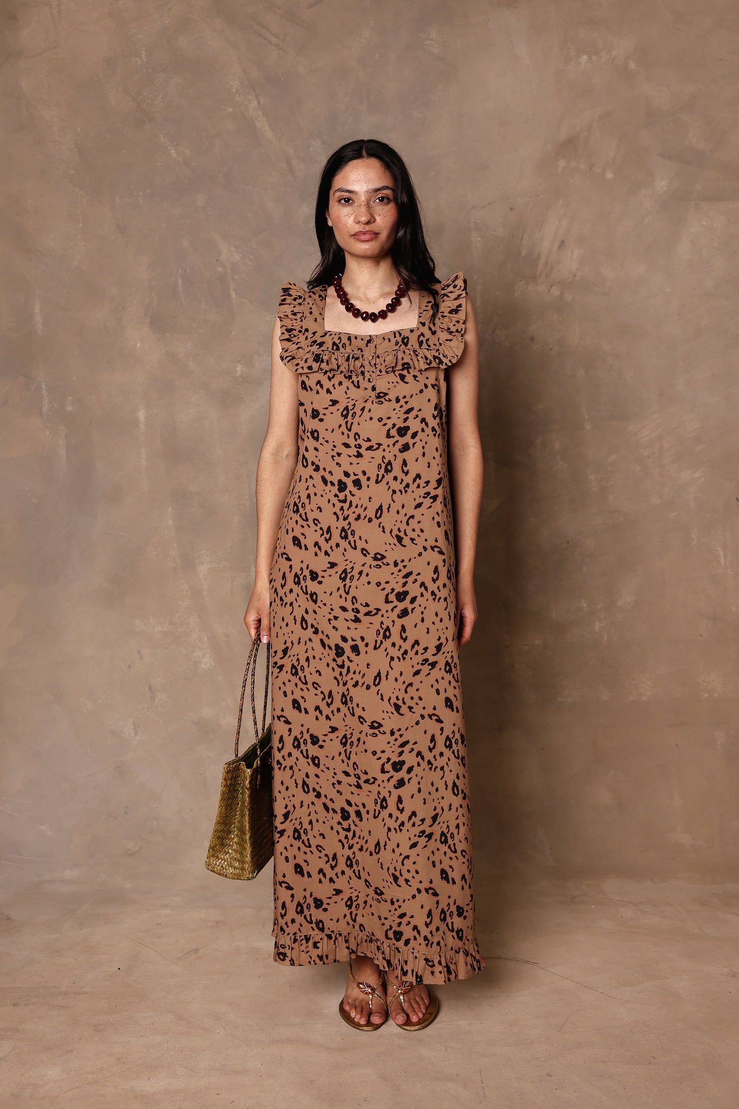Lucinda organic cotton leopard dress