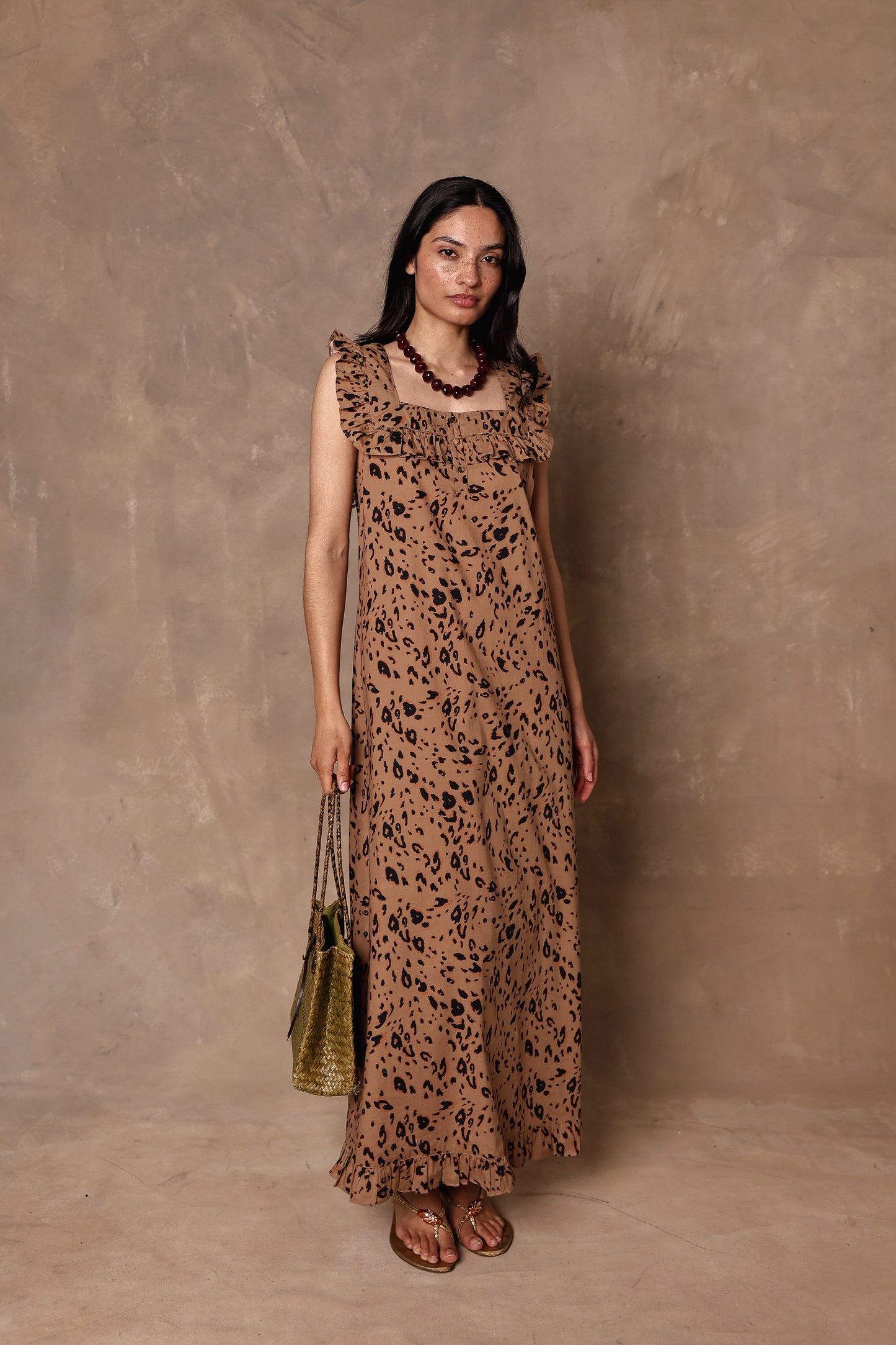 Lucinda organic cotton leopard dress