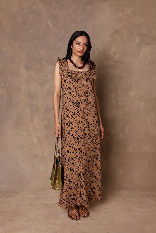 Lucinda organic cotton leopard dress